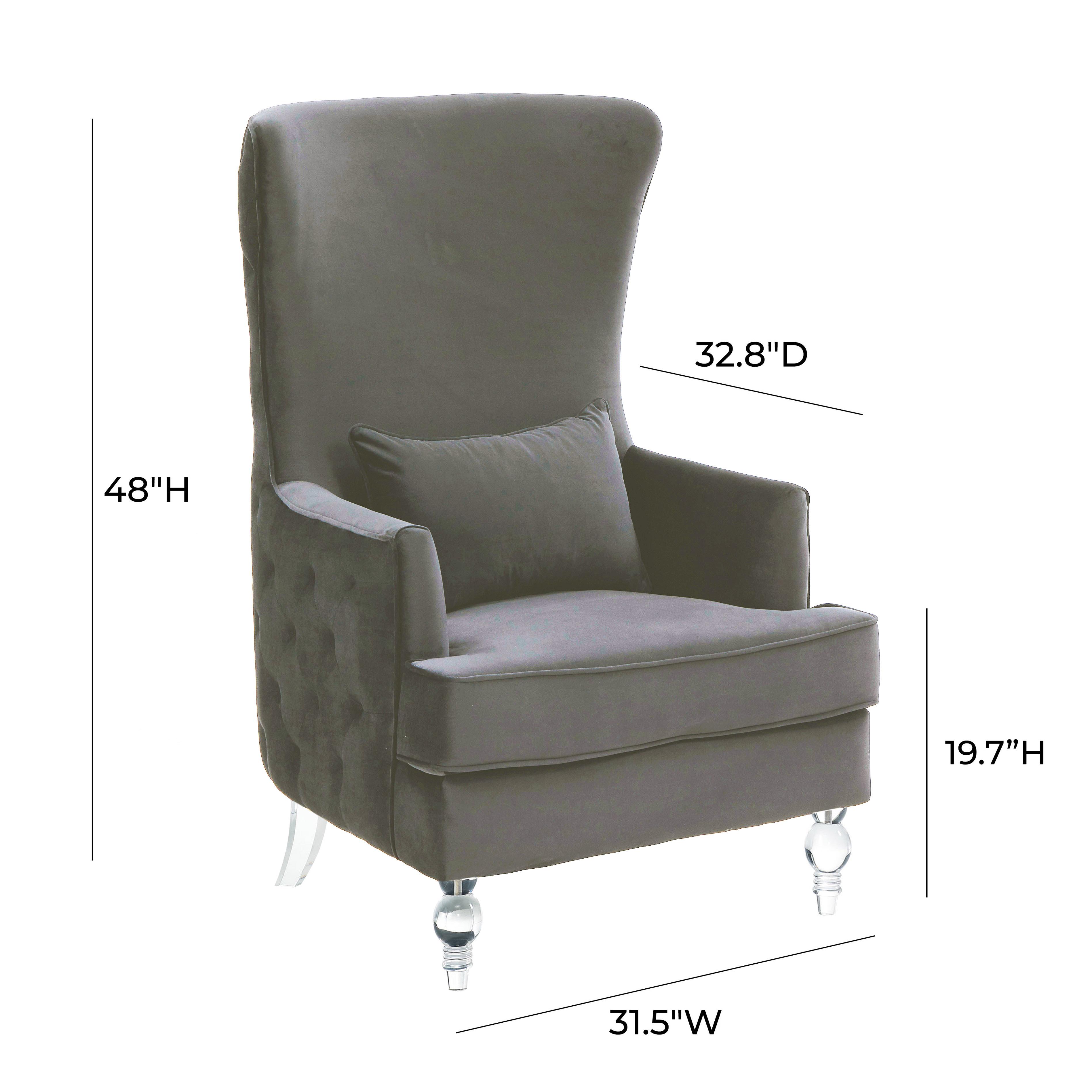 Aubree Performance Velvet Chair with Acrylic Legs