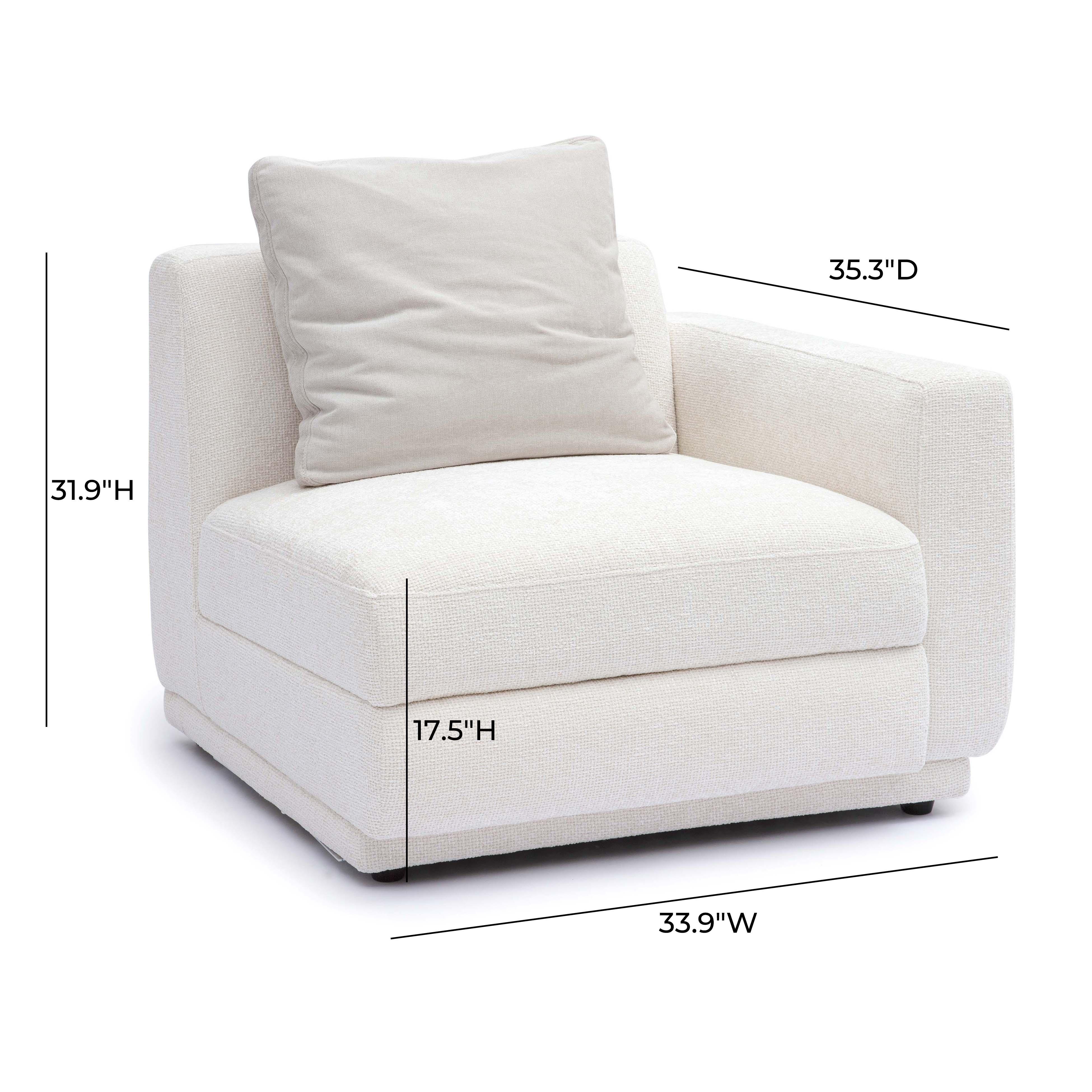 Perry Cream Performance Chenille Modular Corner Chair