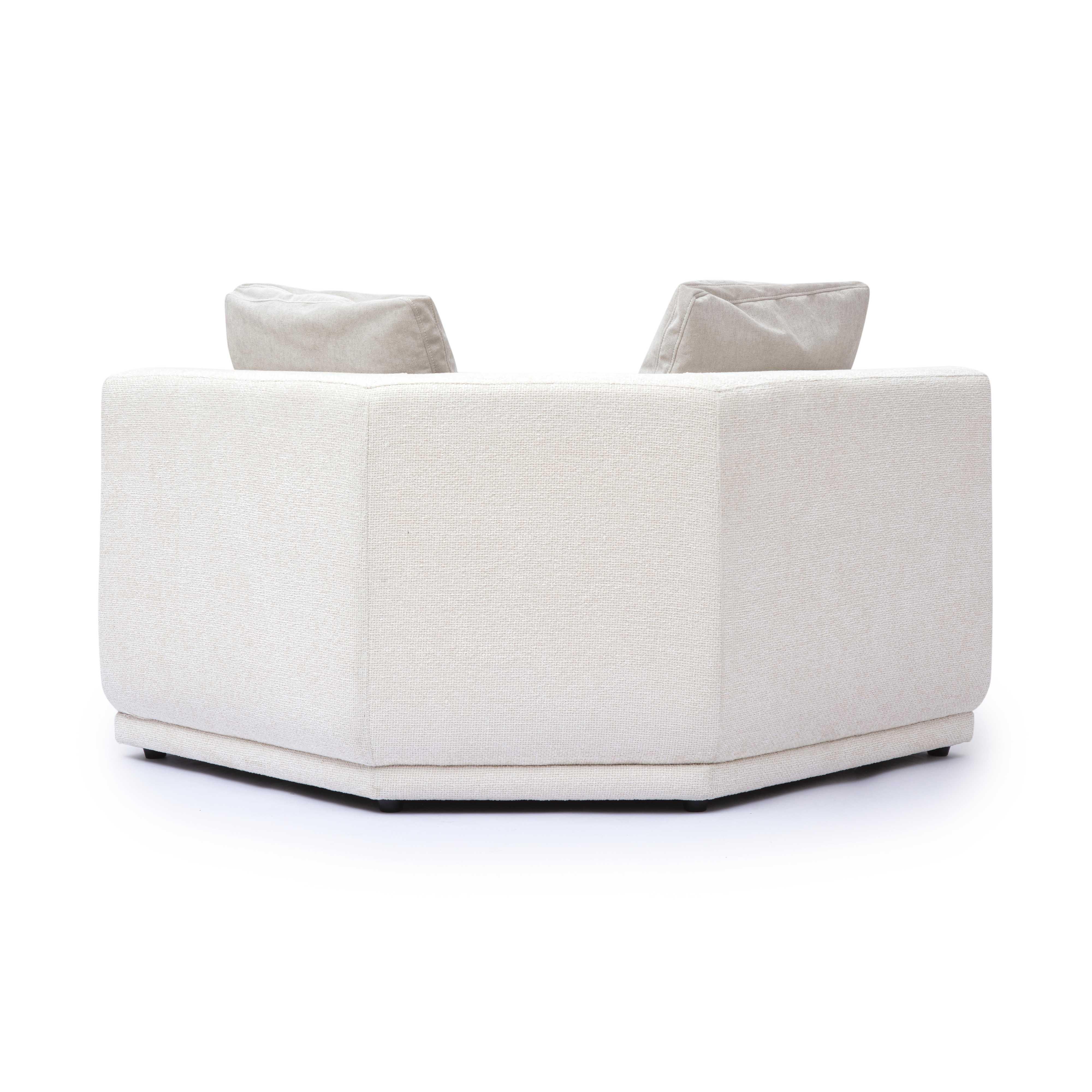 Perry Cream Performance Chenille Modular Wedge Corner Chair