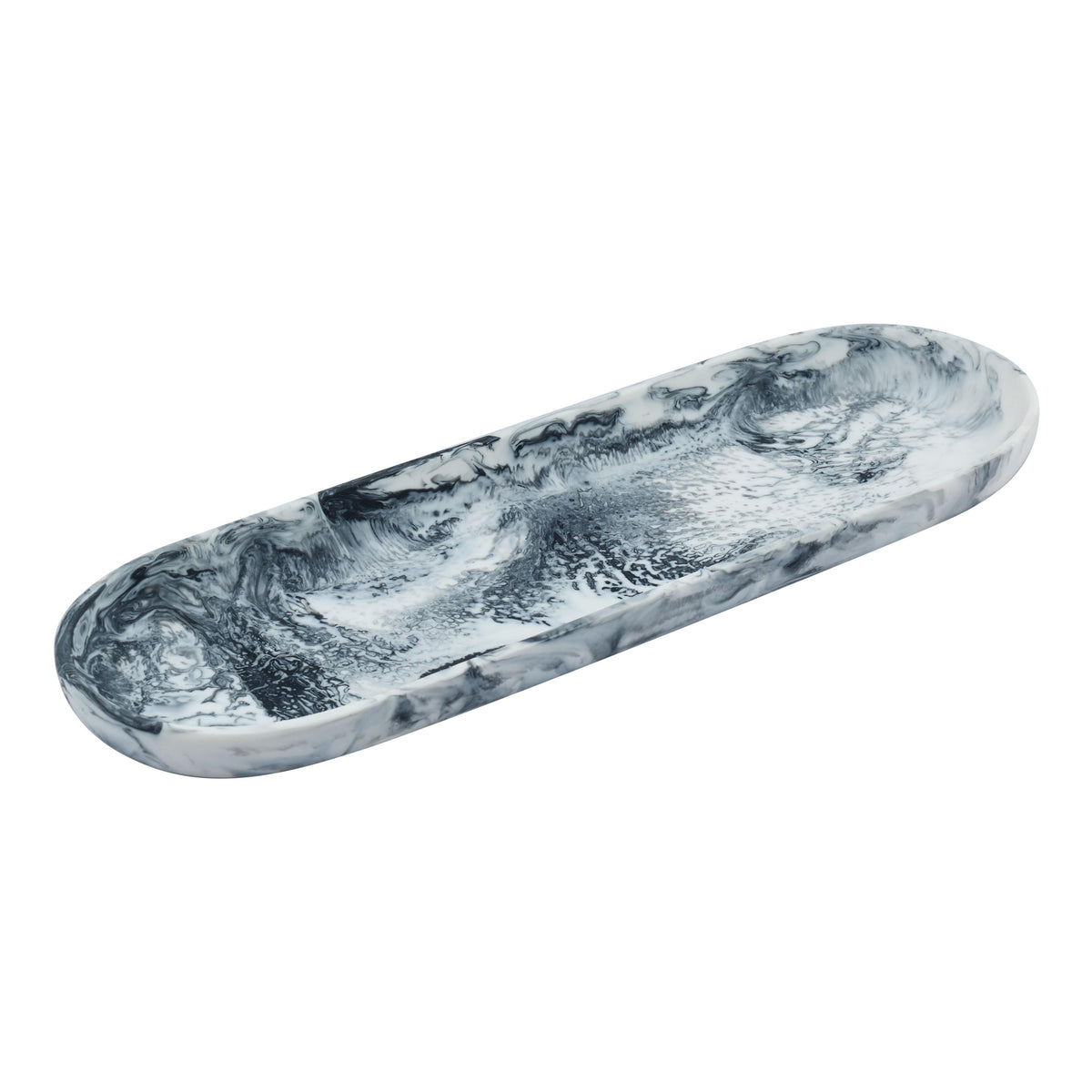 Mera Black/White Long Resin Serving Platter
