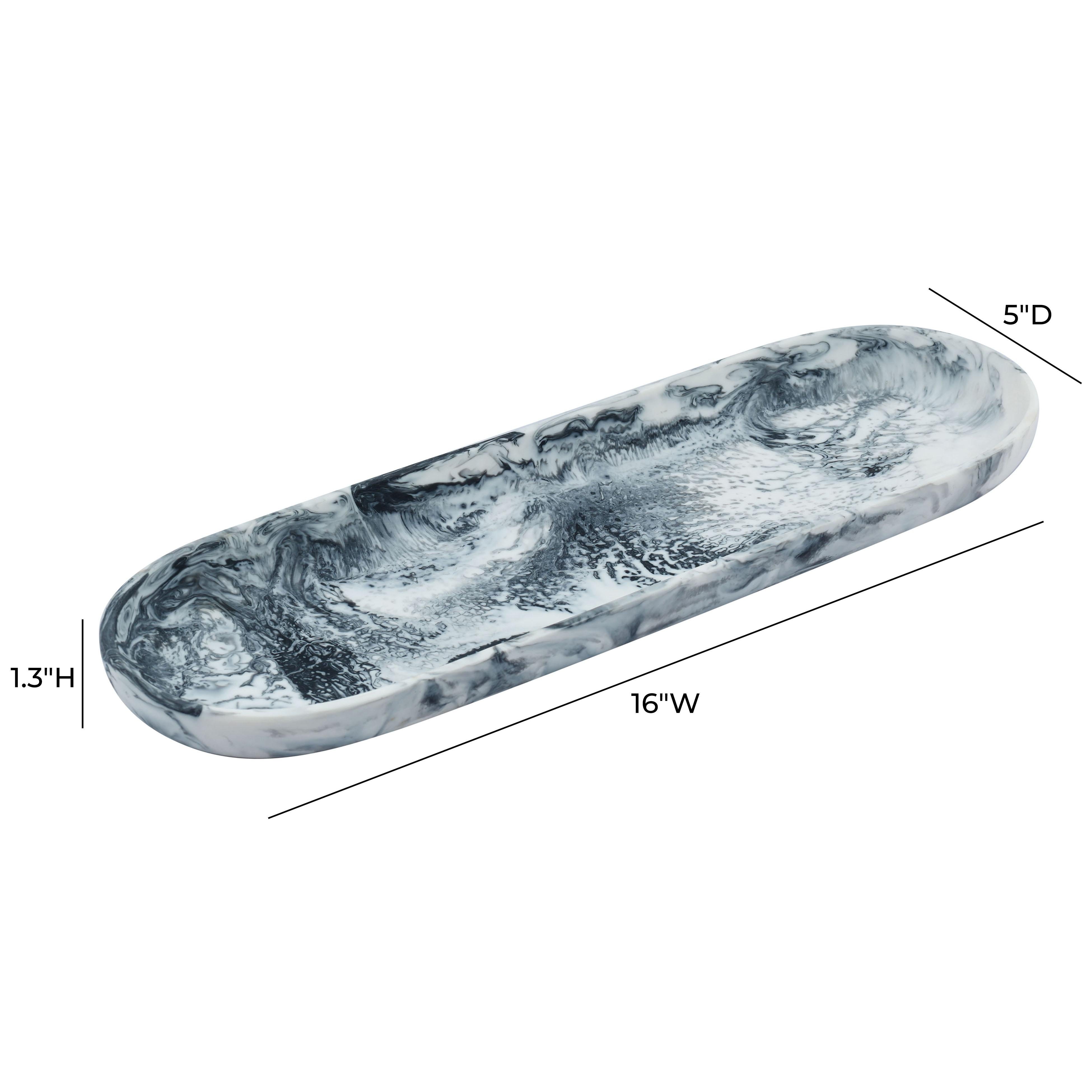 Mera Black/White Long Resin Serving Platter