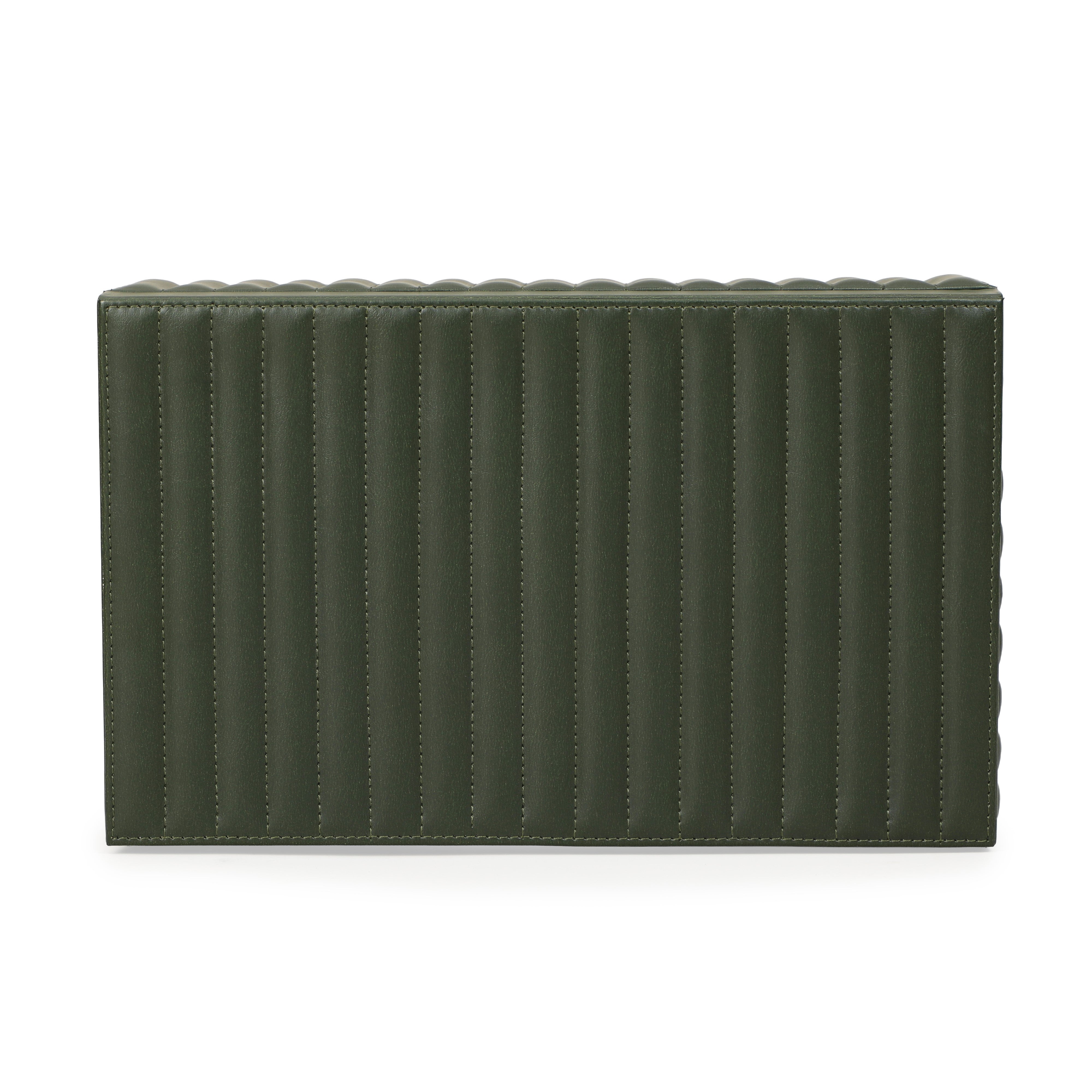 Eton Ribbed Green Vegan Leather Contract-Grade Storage Box