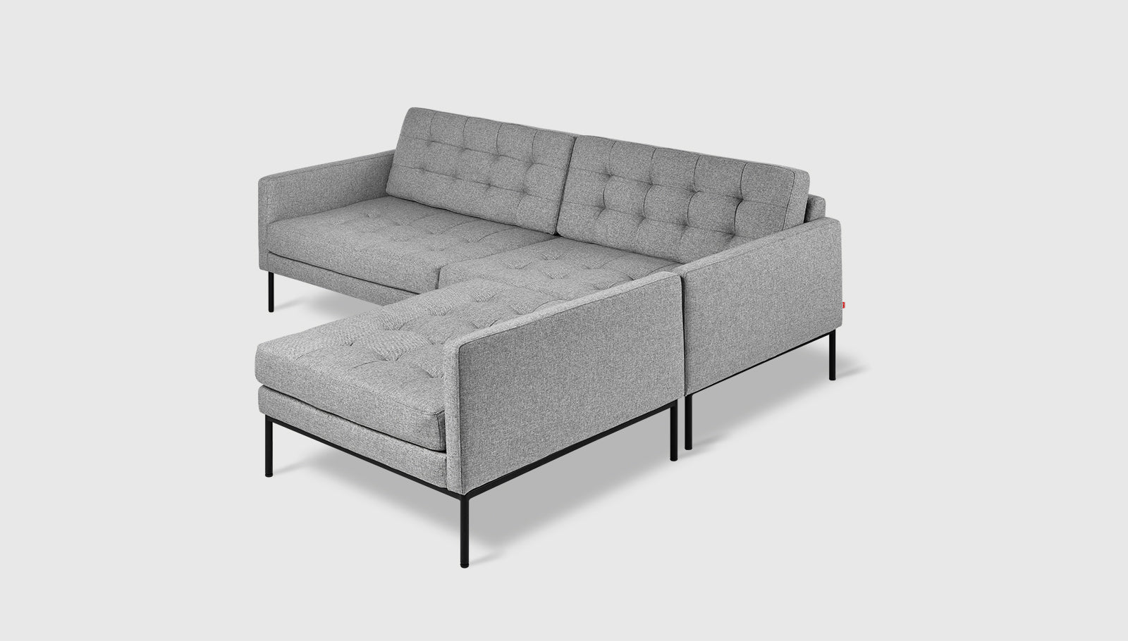 Towne Bi-Sectional Parliament Stone / BlackSectional Gus*  Parliament Stone Black  Four Hands, Mid Century Modern Furniture, Old Bones Furniture Company, Old Bones Co, Modern Mid Century, Designer Furniture, https://www.oldbonesco.com/