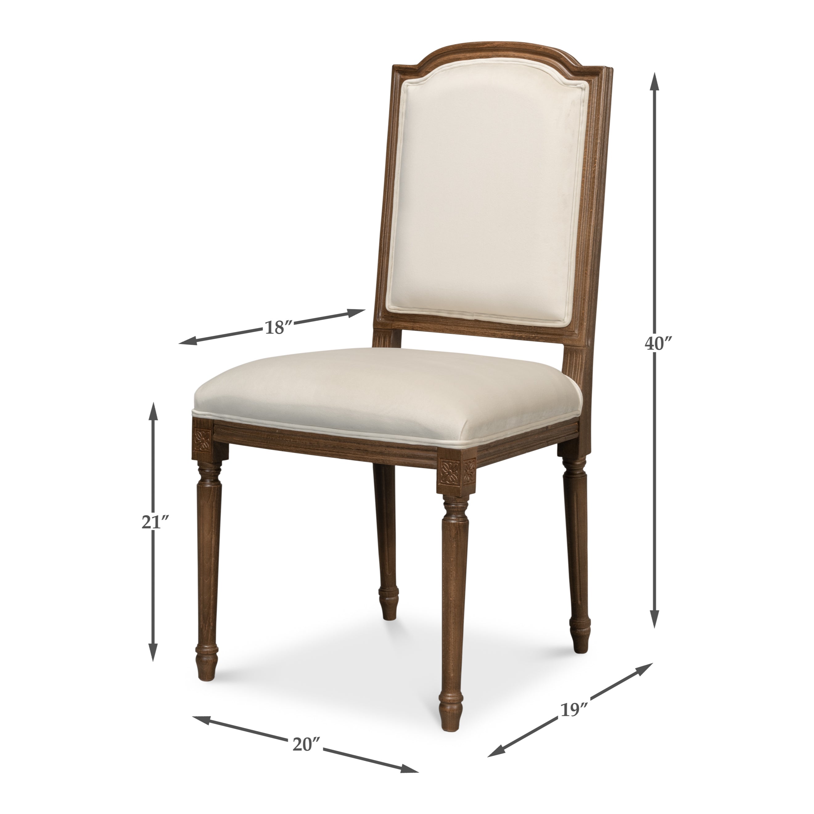 Louis Xvi Squared Side Chair - Set of 2