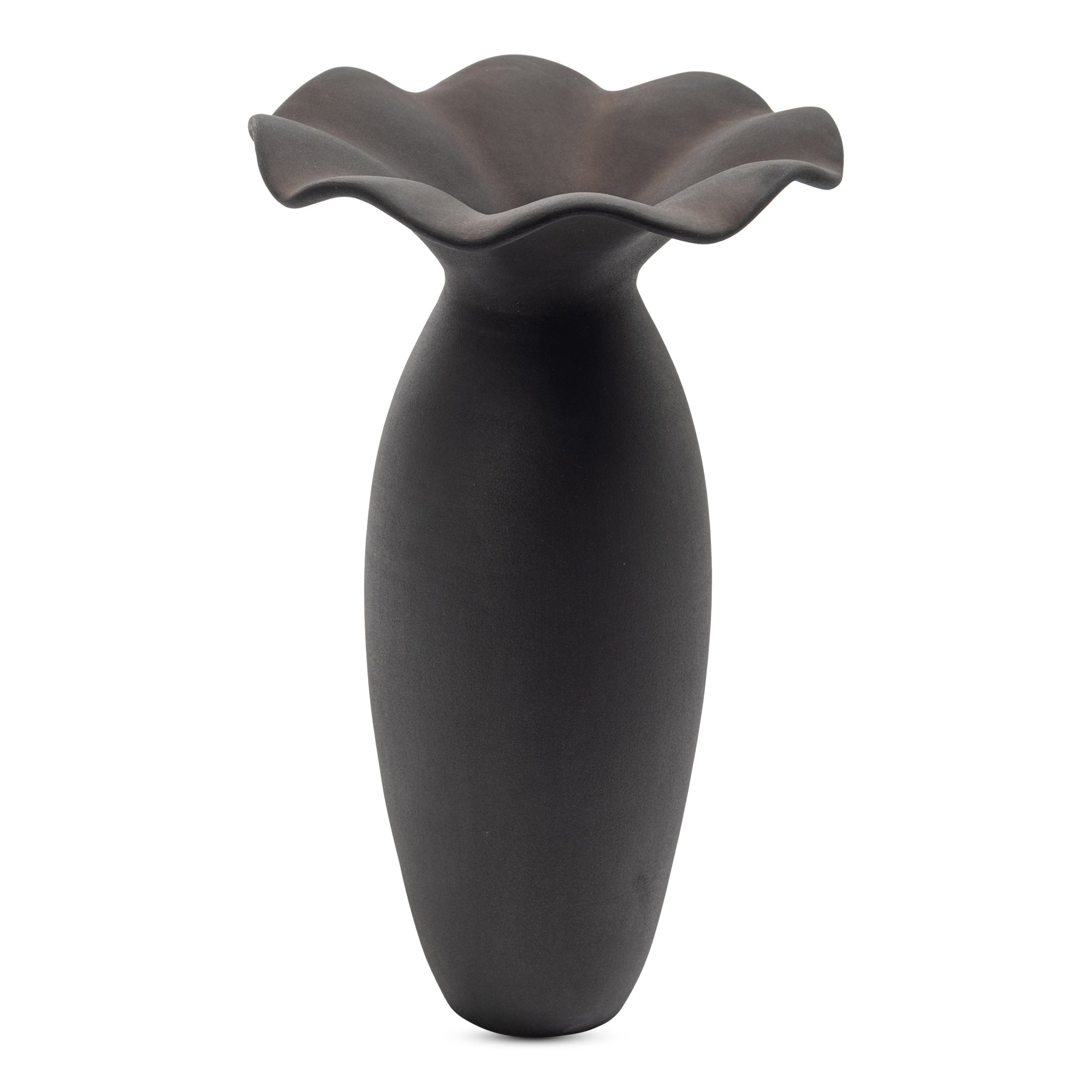 Ruffle Decorative Vessel Vases Moe's Black Large   Vases,https://www.oldbonesco.com,Mid Century Furniture, Furniture Sale, Old Bones Co, Mid Century Sale, Four Hands Furniture, Sale,Gus, Sale,Perigold Ruffle Decorative Vessel Vases Sale, Perigold Sale Ruffle Decorative Vessel,Ruffle Decorative Vessel Lulu and Georgia,Burke Decor Sale Ruffle Decorative Vessel, open box furniture,Open Box Ruffle Decorative Vessel