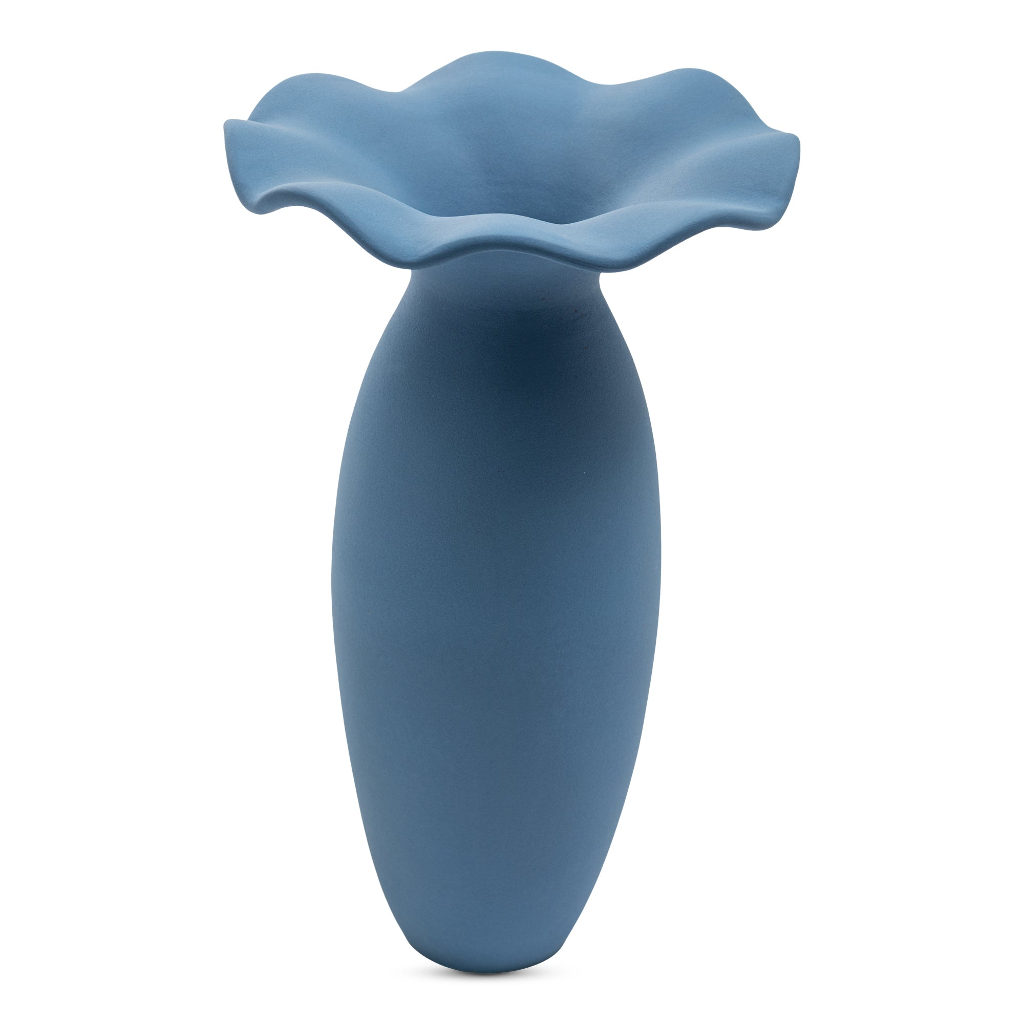 Ruffle Decorative Vessel Vases Moe's Blue Large   Vases,https://www.oldbonesco.com,Mid Century Furniture, Furniture Sale, Old Bones Co, Mid Century Sale, Four Hands Furniture, Sale,Gus, Sale,Perigold Ruffle Decorative Vessel Vases Sale, Perigold Sale Ruffle Decorative Vessel,Ruffle Decorative Vessel Lulu and Georgia,Burke Decor Sale Ruffle Decorative Vessel, open box furniture,Open Box Ruffle Decorative Vessel