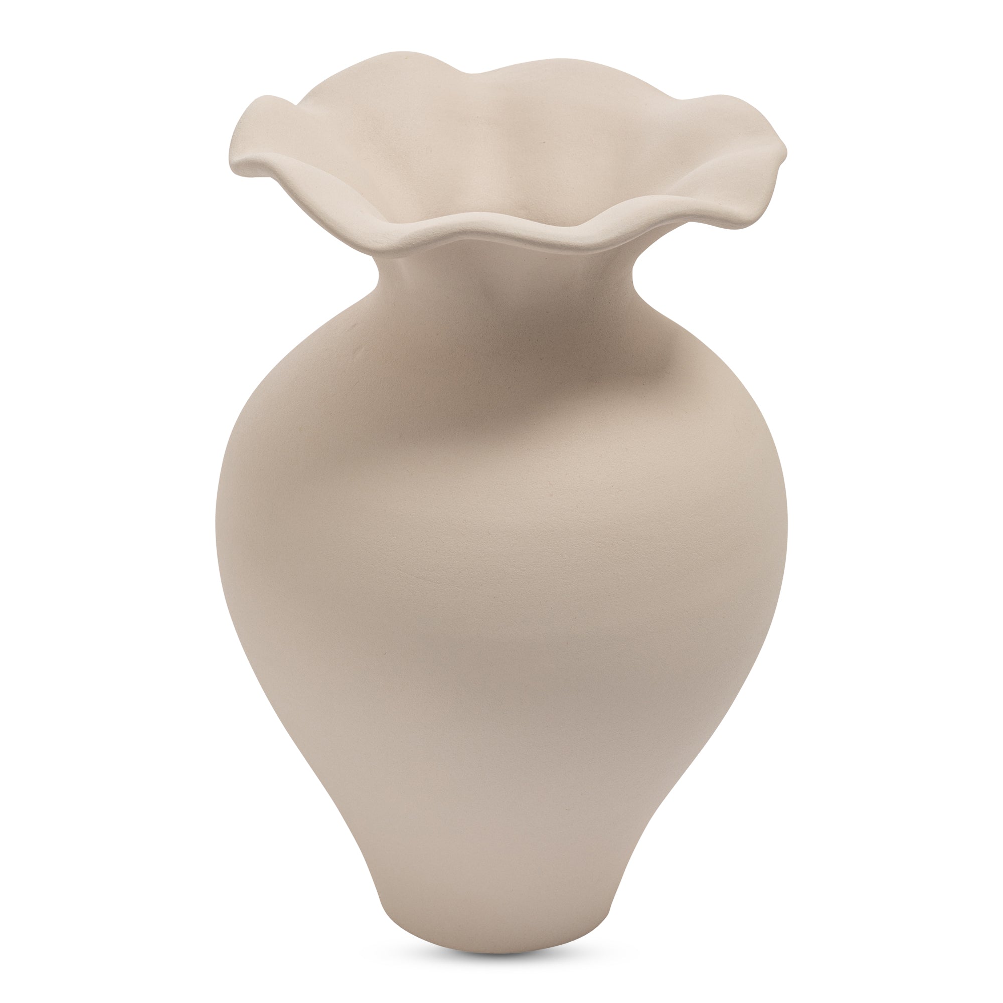 Ruffle Decorative Vessel Vases Moe's Ecru Small   Vases,https://www.oldbonesco.com,Mid Century Furniture, Furniture Sale, Old Bones Co, Mid Century Sale, Four Hands Furniture, Sale,Gus, Sale,Perigold Ruffle Decorative Vessel Vases Sale, Perigold Sale Ruffle Decorative Vessel,Ruffle Decorative Vessel Lulu and Georgia,Burke Decor Sale Ruffle Decorative Vessel, open box furniture,Open Box Ruffle Decorative Vessel