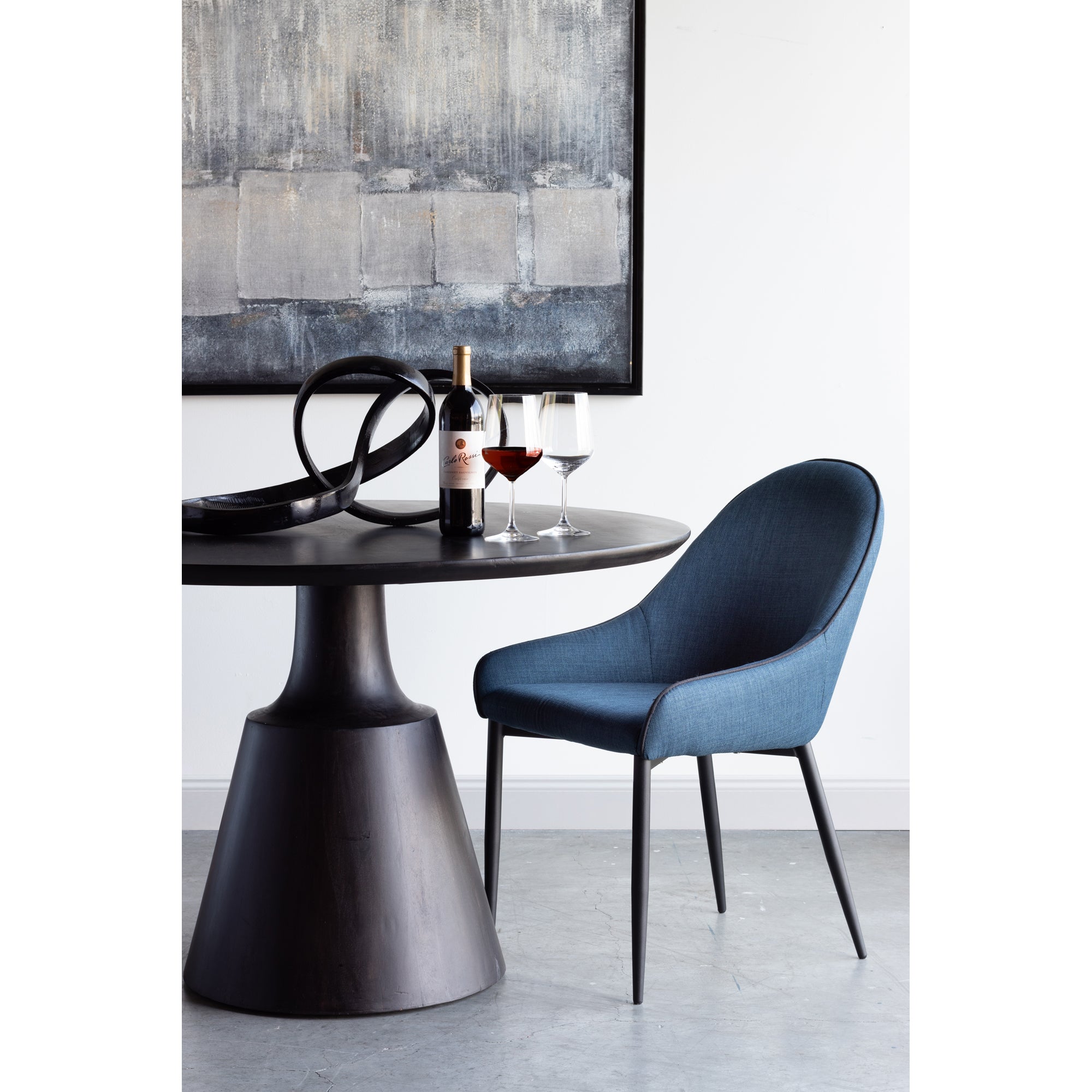 Lapis Dining Chair Dark Blue - Set of Two Dining Chair Moe's Four Hands, Mid Century Modern Furniture, Old Bones Furniture Company, Old Bones Co, Modern Mid Century, Designer Furniture, Furniture Sale, Warehouse Furniture Sale, Lapis Dining Chair Dark Blue - Set of Two Sale, https://www.oldbonesco.com/