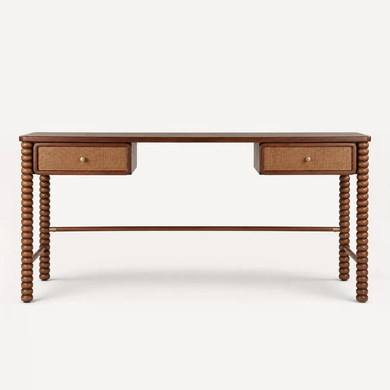 Twist Cane Solid Wood Desk by Union Home