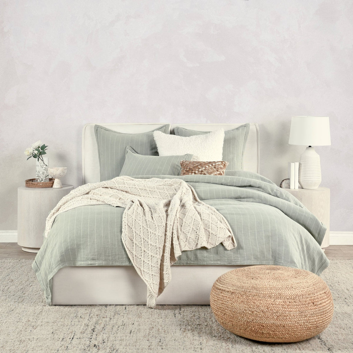 Monaco Sage Duvet Cover by Classic Home