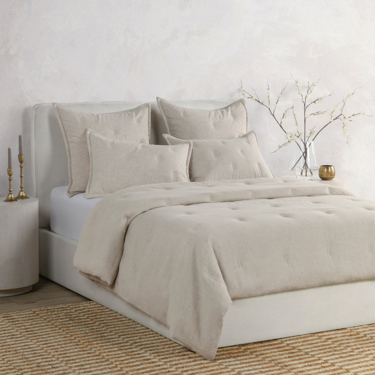 Talia Natural Comforter Euro Sham by Classic Home
