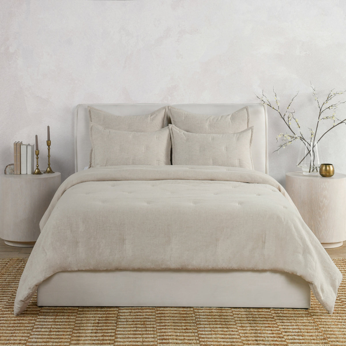 Talia Natural Comforter Euro Sham by Classic Home
