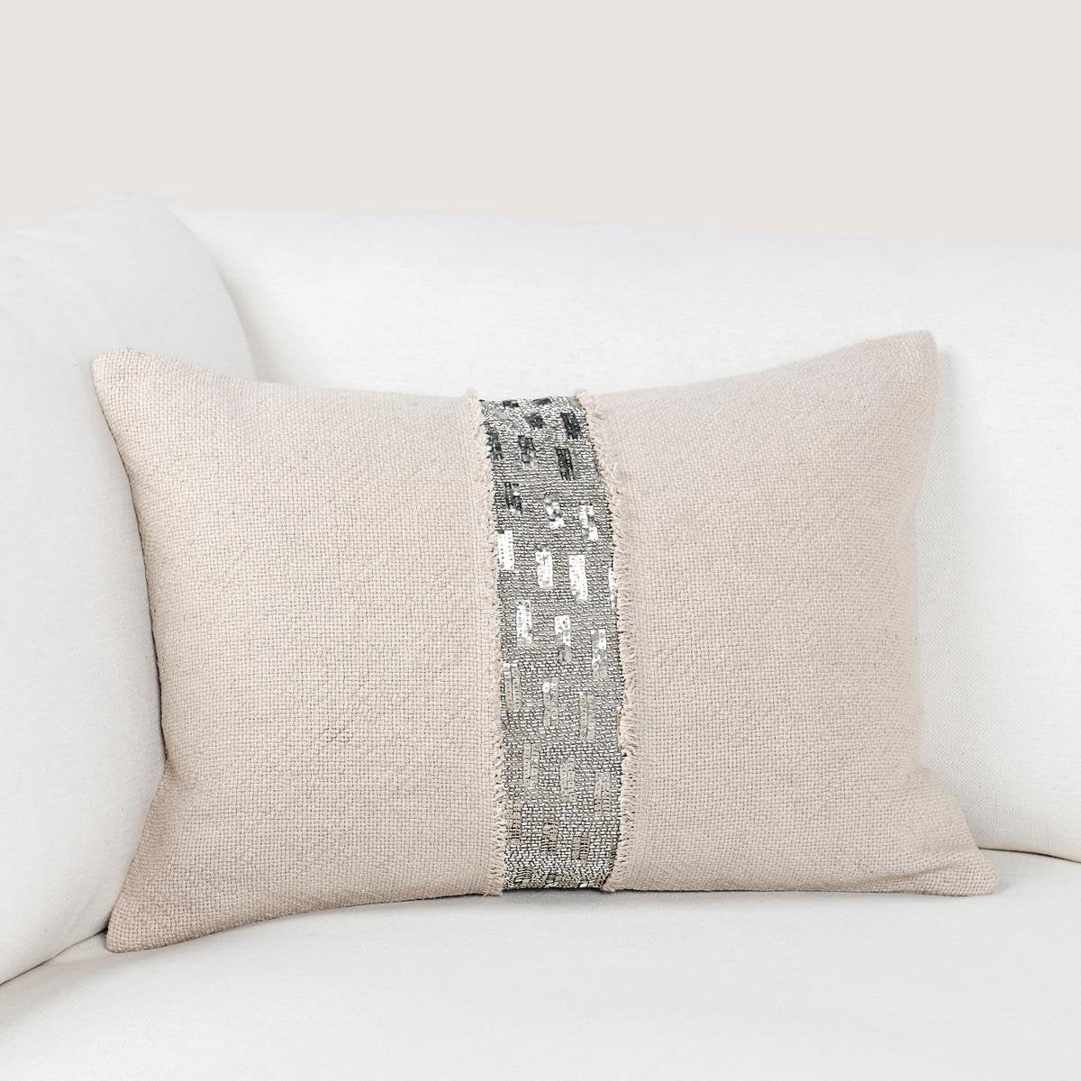 RO Lira Natural/Silver Pillow by Classic Home