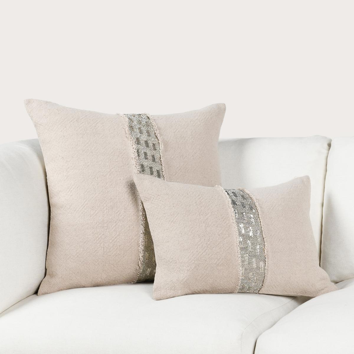 RO Lira Natural/Silver Pillow by Classic Home
