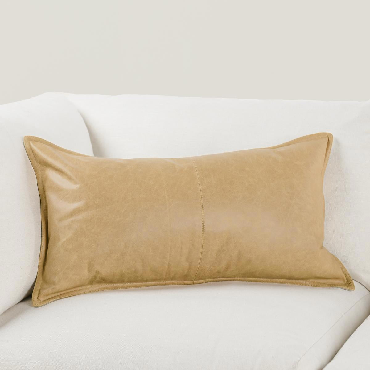 SLD Leather Golden Wheat 14x26 Pillow by Classic Home