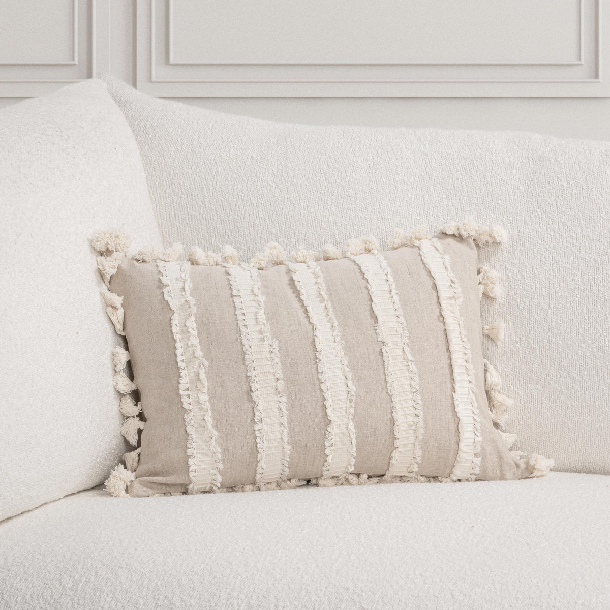 TQ Edisto Natural/Ivory Pillow by Classic Home