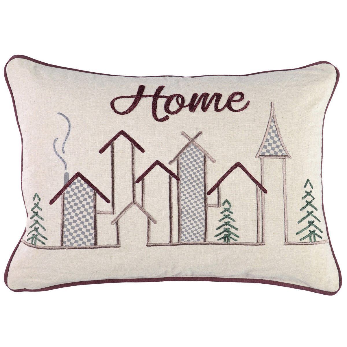 VE Winter Town Natural Pillow