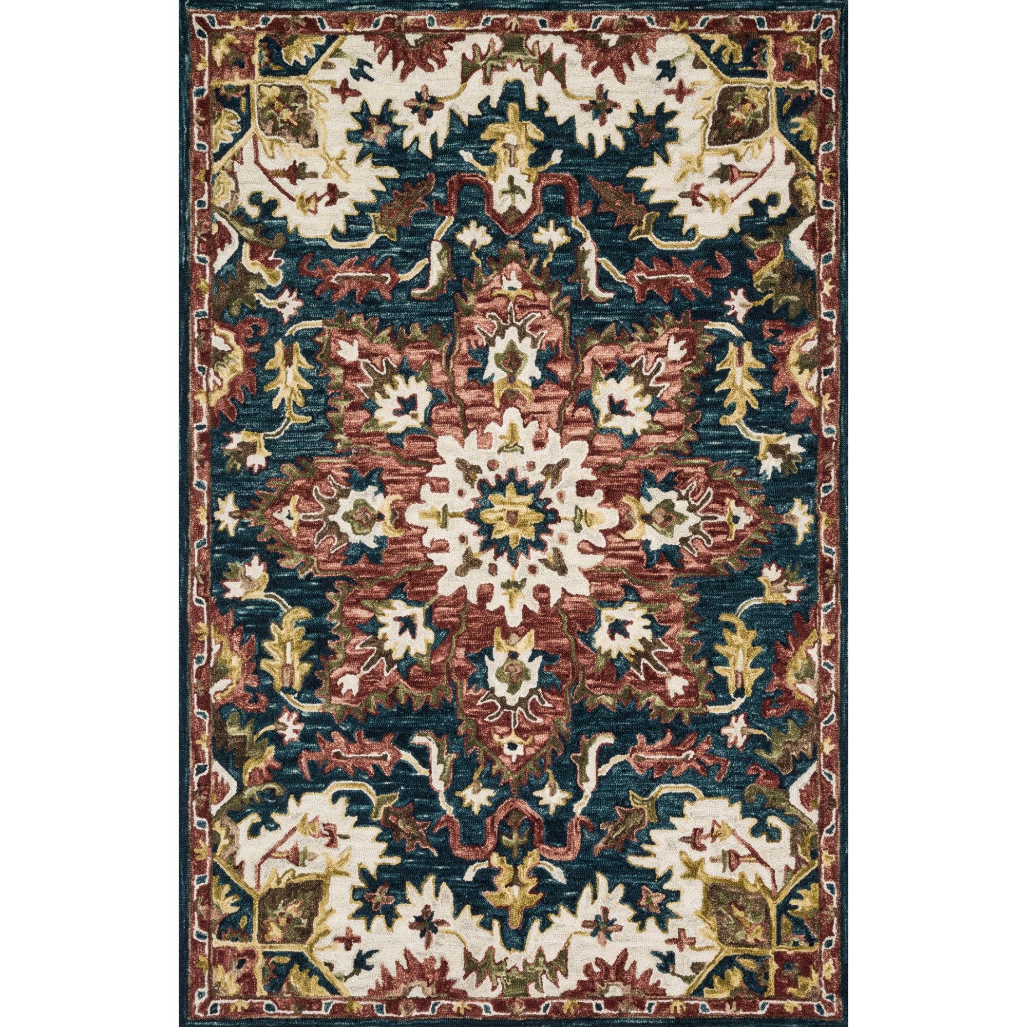 Loloi Victoria Teal/Raspberry Rug