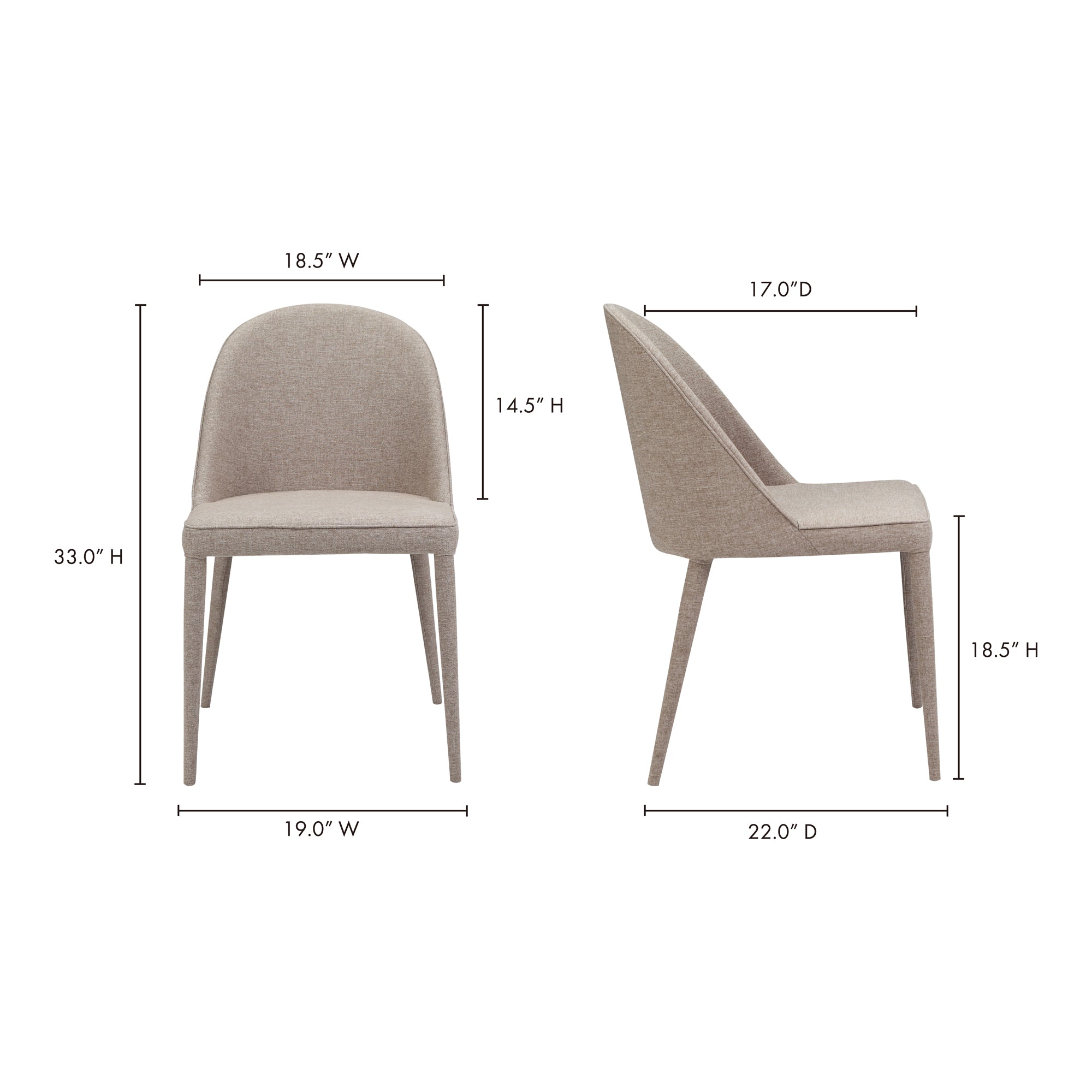 Burton Fabric Dining Chair Light Grey - Set of Two Dining Chair Moe's Four Hands, Mid Century Modern Furniture, Old Bones Furniture Company, Old Bones Co, Modern Mid Century, Designer Furniture, Furniture Sale, Warehouse Furniture Sale, Burton Fabric Dining Chair Light Grey - Set of Two Sale, https://www.oldbonesco.com/
