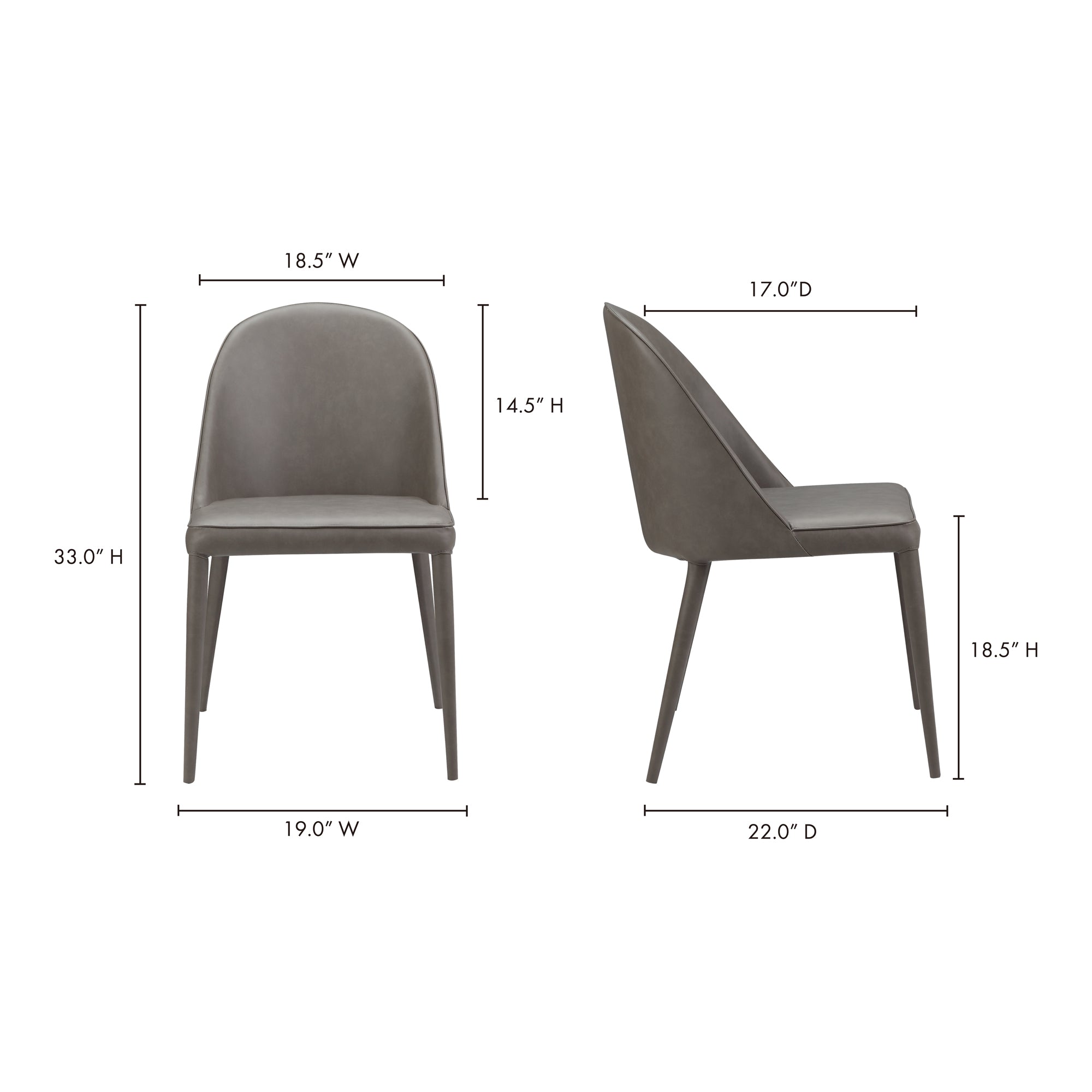 Burton Pu Dining Chair Grey-Set of 2 Dining Chair Moe's Four Hands, Mid Century Modern Furniture, Old Bones Furniture Company, Old Bones Co, Modern Mid Century, Designer Furniture, Furniture Sale, Warehouse Furniture Sale, Burton Pu Dining Chair Grey-Set of 2 Sale, https://www.oldbonesco.com/