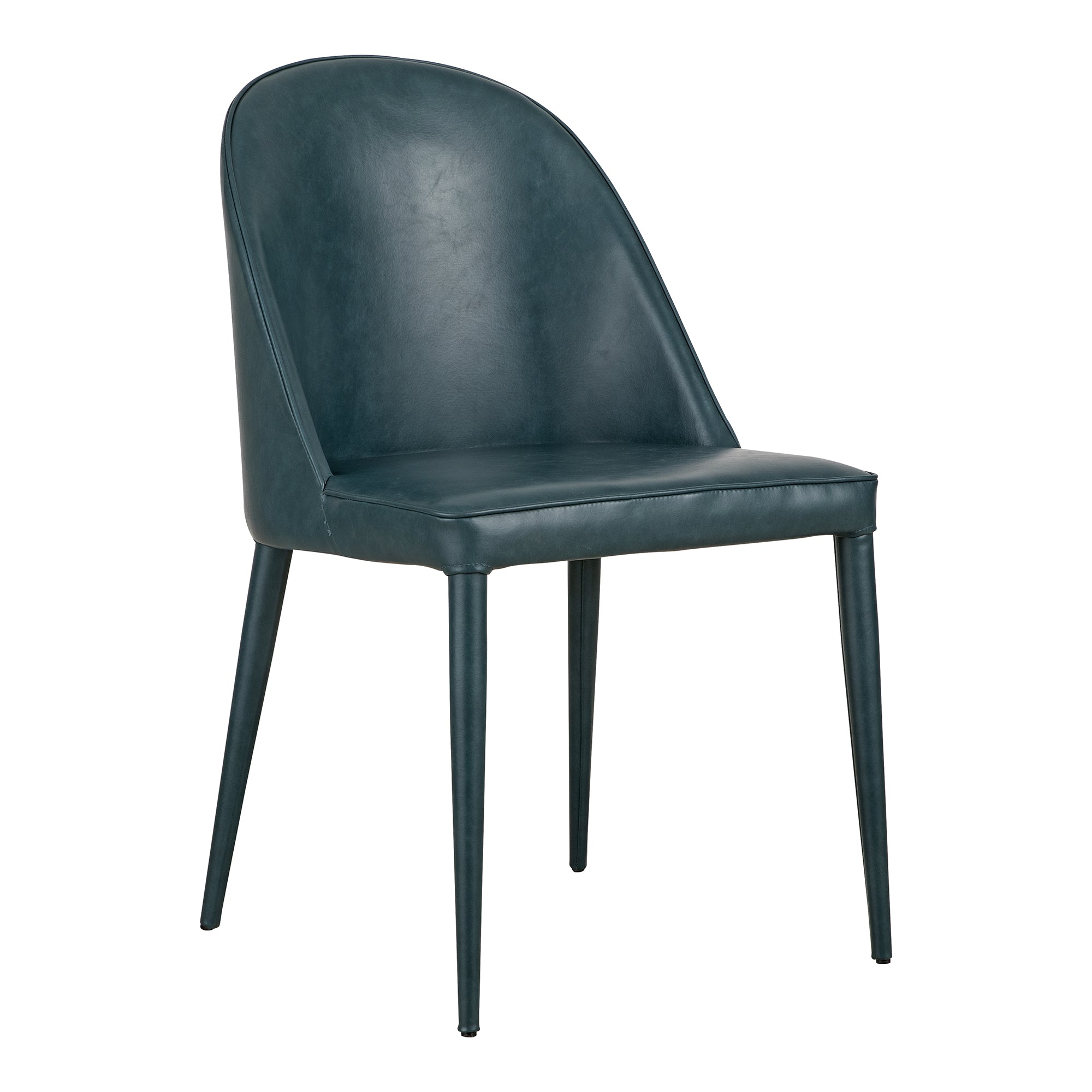 Burton Dining Chair Dark Teal Vegan Leather-Set of Two Dining Chairs Moe's Four Hands, Mid Century Modern Furniture, Old Bones Furniture Company, Old Bones Co, Modern Mid Century, Designer Furniture, Furniture Sale, Warehouse Furniture Sale, Burton Dining Chair Dark Teal Vegan Leather-Set of Two Sale, https://www.oldbonesco.com/