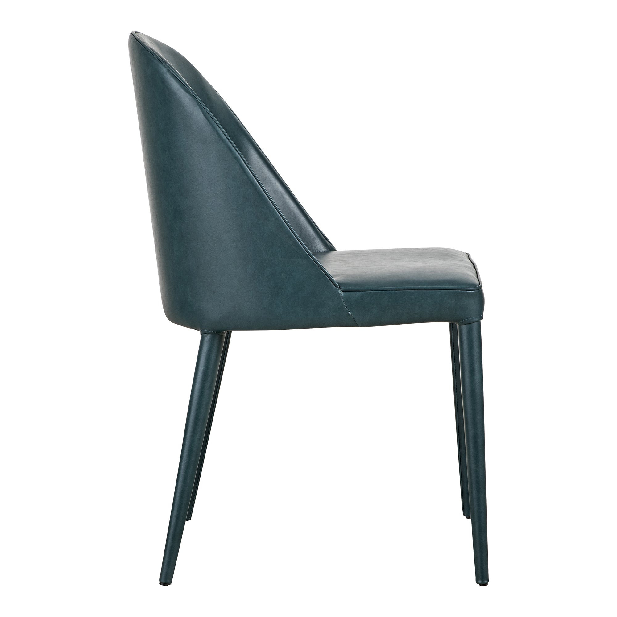 Burton Dining Chair Dark Teal Vegan Leather-Set of Two Dining Chairs Moe's Four Hands, Mid Century Modern Furniture, Old Bones Furniture Company, Old Bones Co, Modern Mid Century, Designer Furniture, Furniture Sale, Warehouse Furniture Sale, Burton Dining Chair Dark Teal Vegan Leather-Set of Two Sale, https://www.oldbonesco.com/