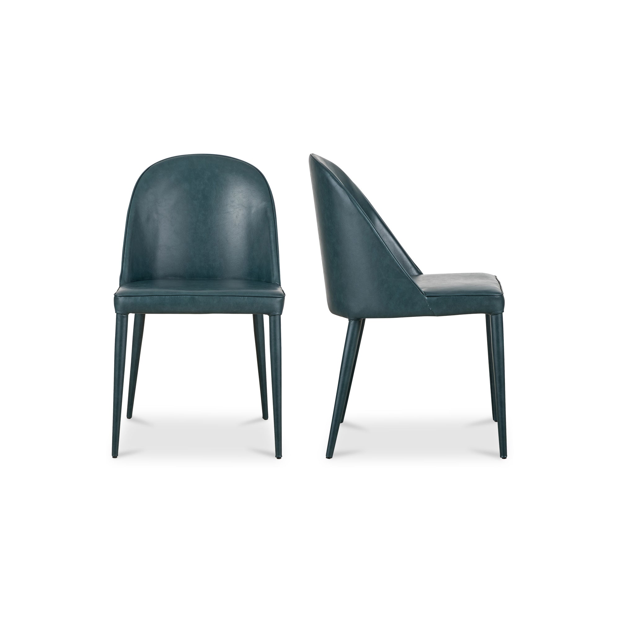 Burton Dining Chair Dark Teal Vegan Leather-Set of Two Dining Chairs Moe's Four Hands, Mid Century Modern Furniture, Old Bones Furniture Company, Old Bones Co, Modern Mid Century, Designer Furniture, Furniture Sale, Warehouse Furniture Sale, Burton Dining Chair Dark Teal Vegan Leather-Set of Two Sale, https://www.oldbonesco.com/