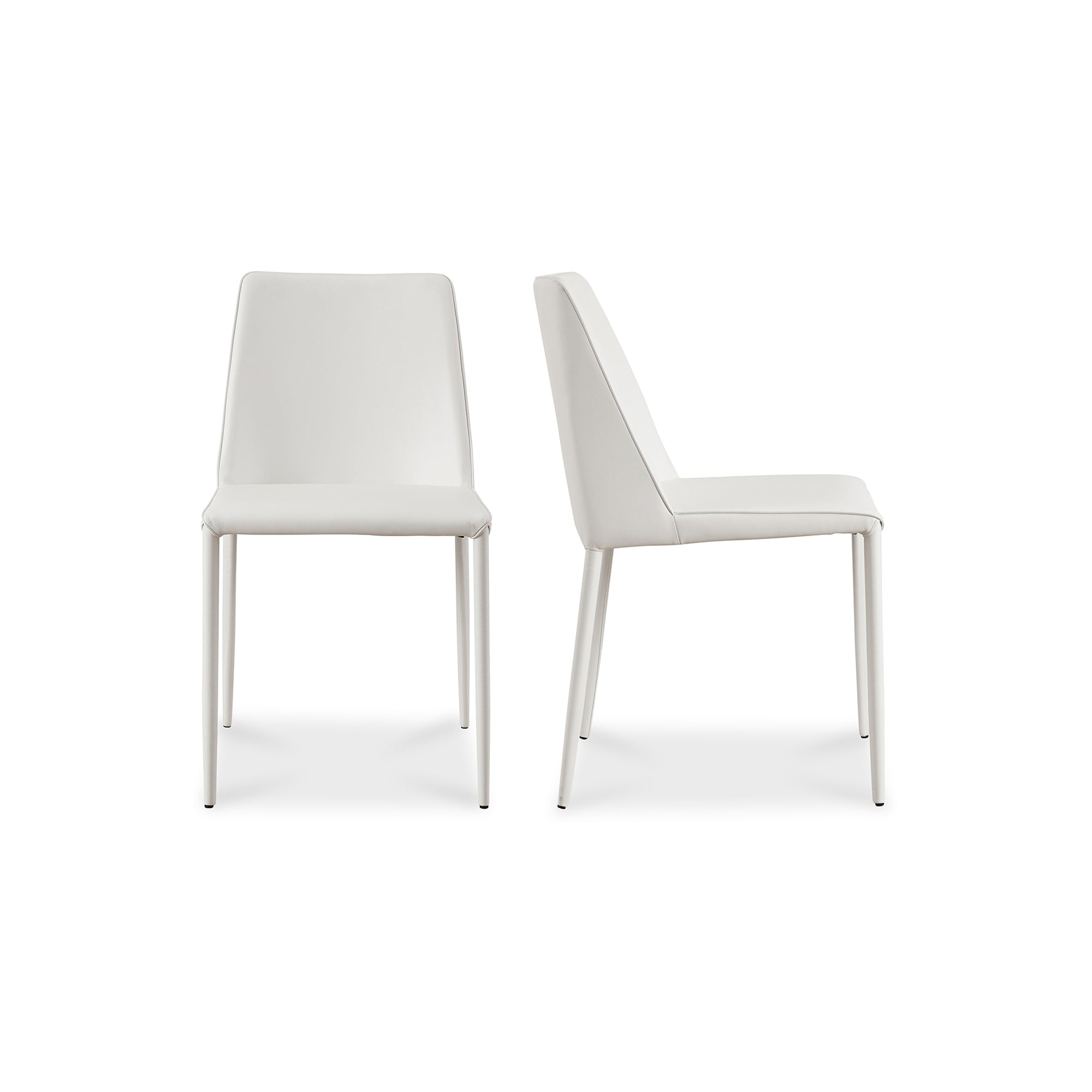 Nora Dining Chair Vegan Leather - Set of Two WhiteDining Chair Moe's White Four Hands, Mid Century Modern Furniture, Old Bones Furniture Company, Old Bones Co, Modern Mid Century, Designer Furniture, Furniture Sale, Warehouse Furniture Sale, Nora Dining Chair Vegan Leather - Set of Two Sale, https://www.oldbonesco.com/