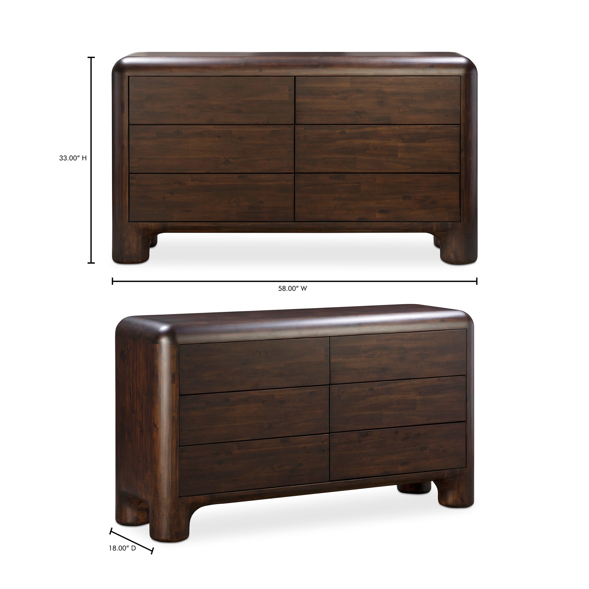 Rowan 6 Dark Brown Drawer Dresser Dressers Moe's Four Hands, Mid Century Modern Furniture, Old Bones Furniture Company, Old Bones Co, Modern Mid Century, Designer Furniture, Furniture Sale, Warehouse Furniture Sale, Rowan 6 Dark Brown Drawer Dresser Sale, https://www.oldbonesco.com/