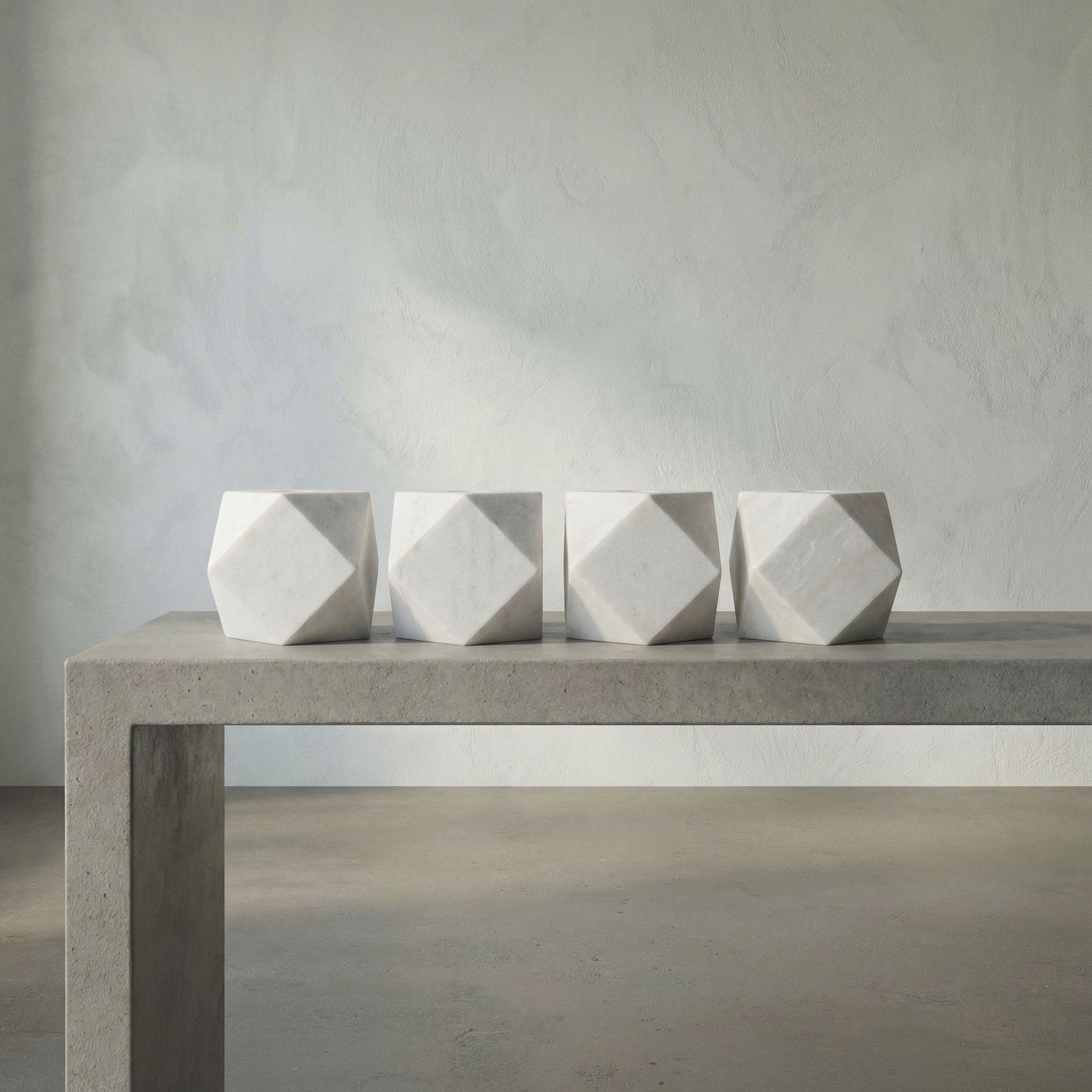 Polyhedron Decorative Candle Holder - Set of 4