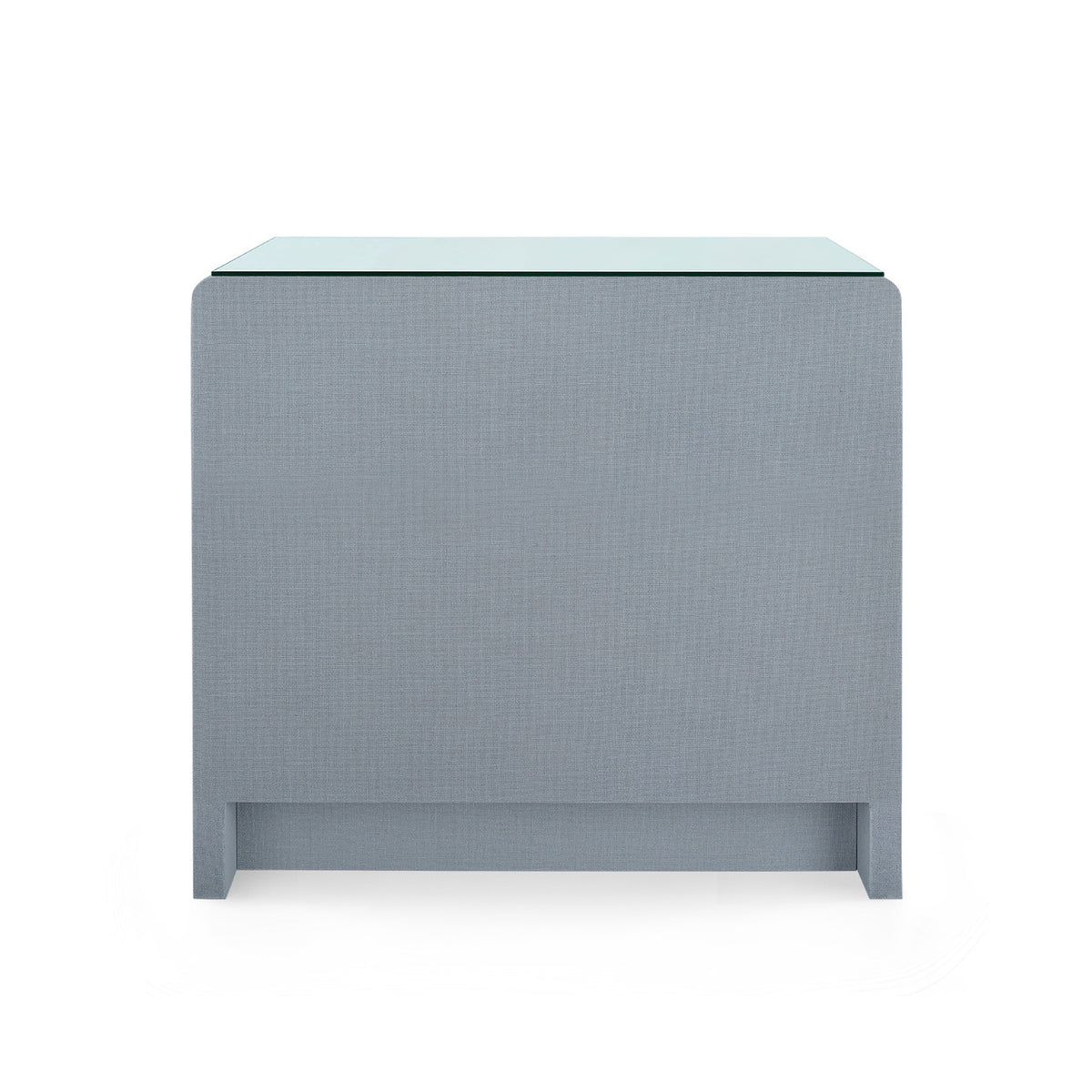 Bryant Linen 3-Drawer Side Table with Glass Top