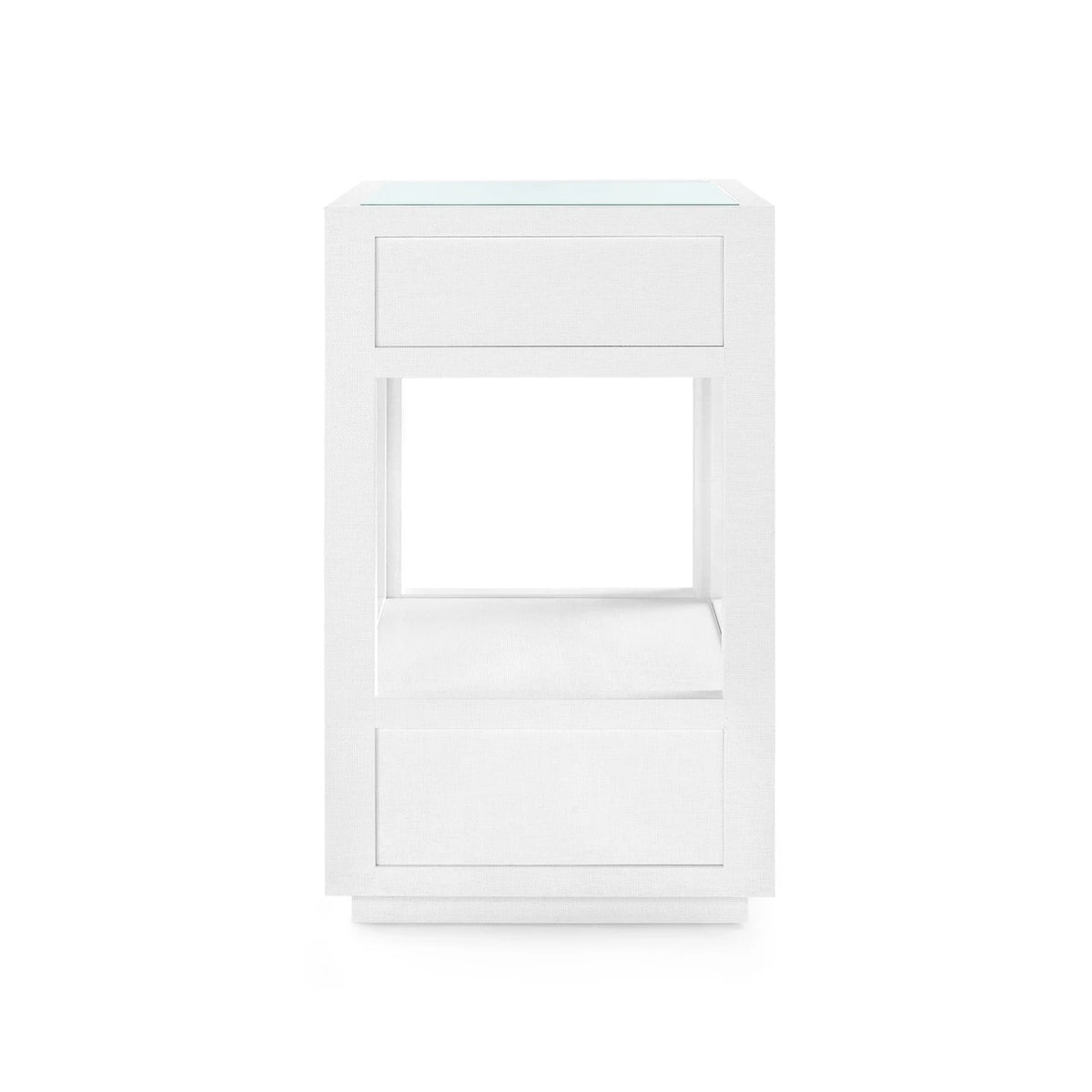 Camilla 2-Drawer Side Table with Glass Top