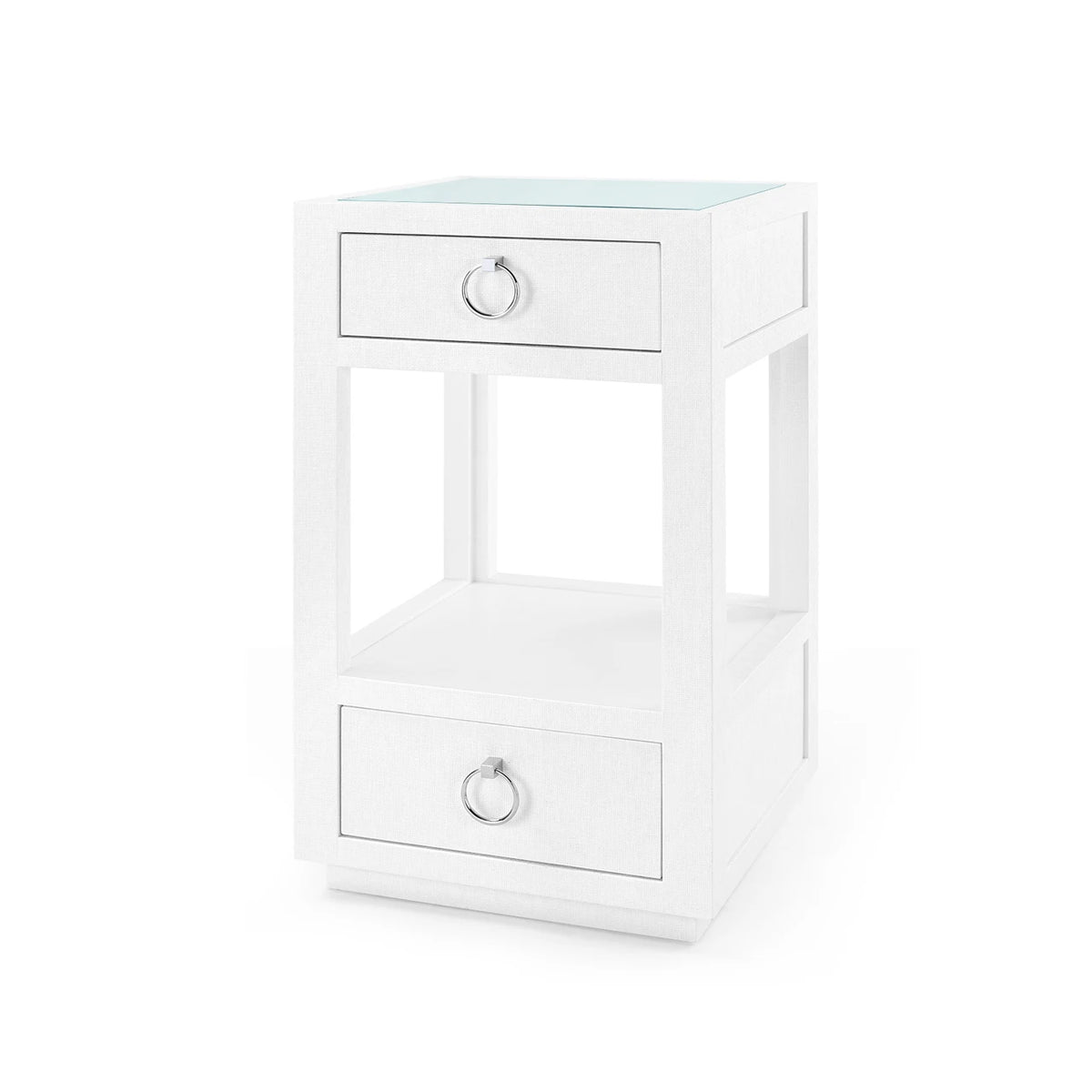 Camilla 2-Drawer Side Table with Glass Top