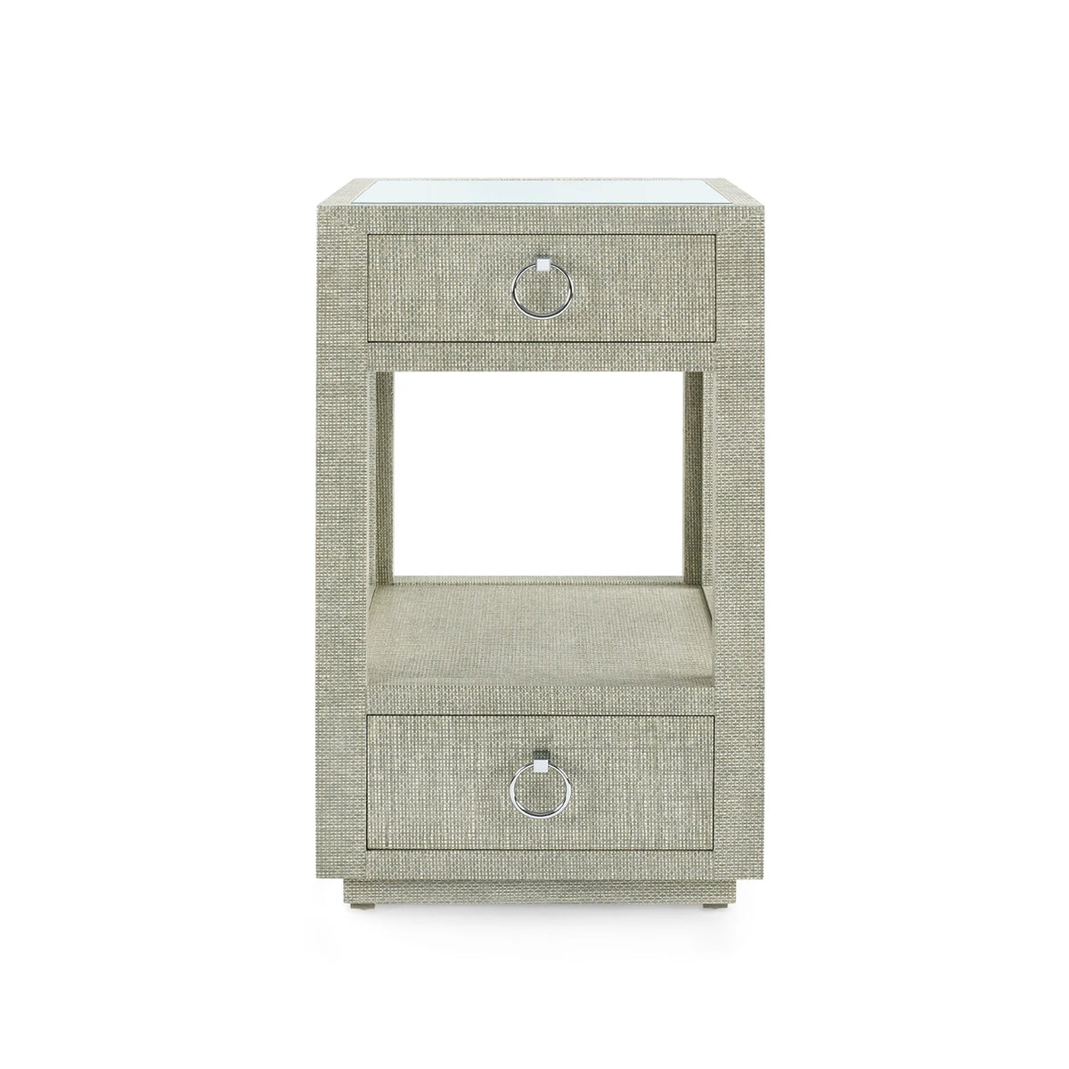 Camilla 2-Drawer Side Table with Glass Top