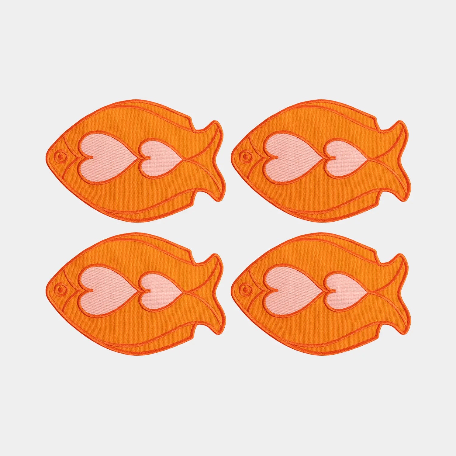 Octaevo Cocktail Coasters - Fish Orange (Set of 4)