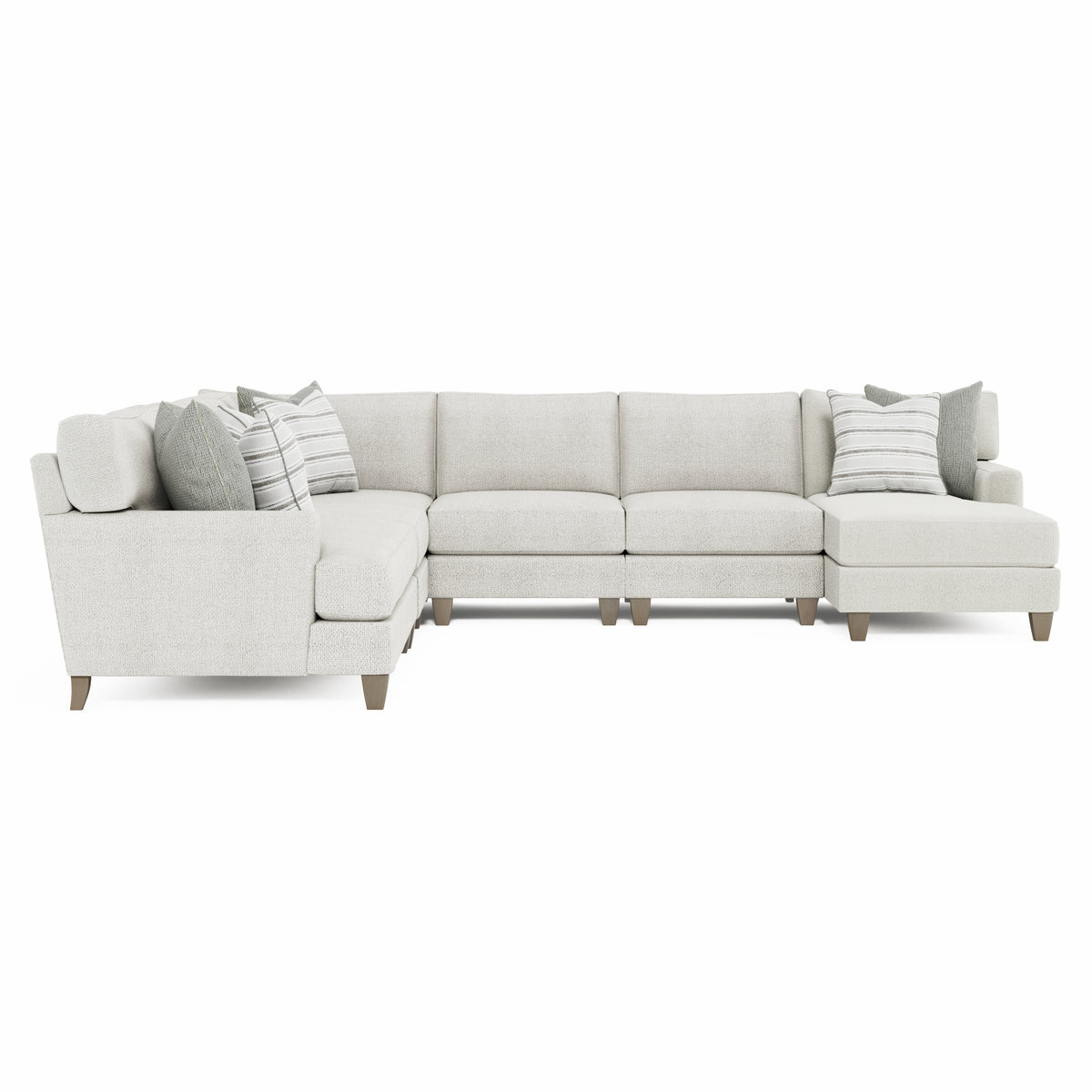 Mila 6-Piece Fabric Sectional with Right Facing Chaise by Bernhardt