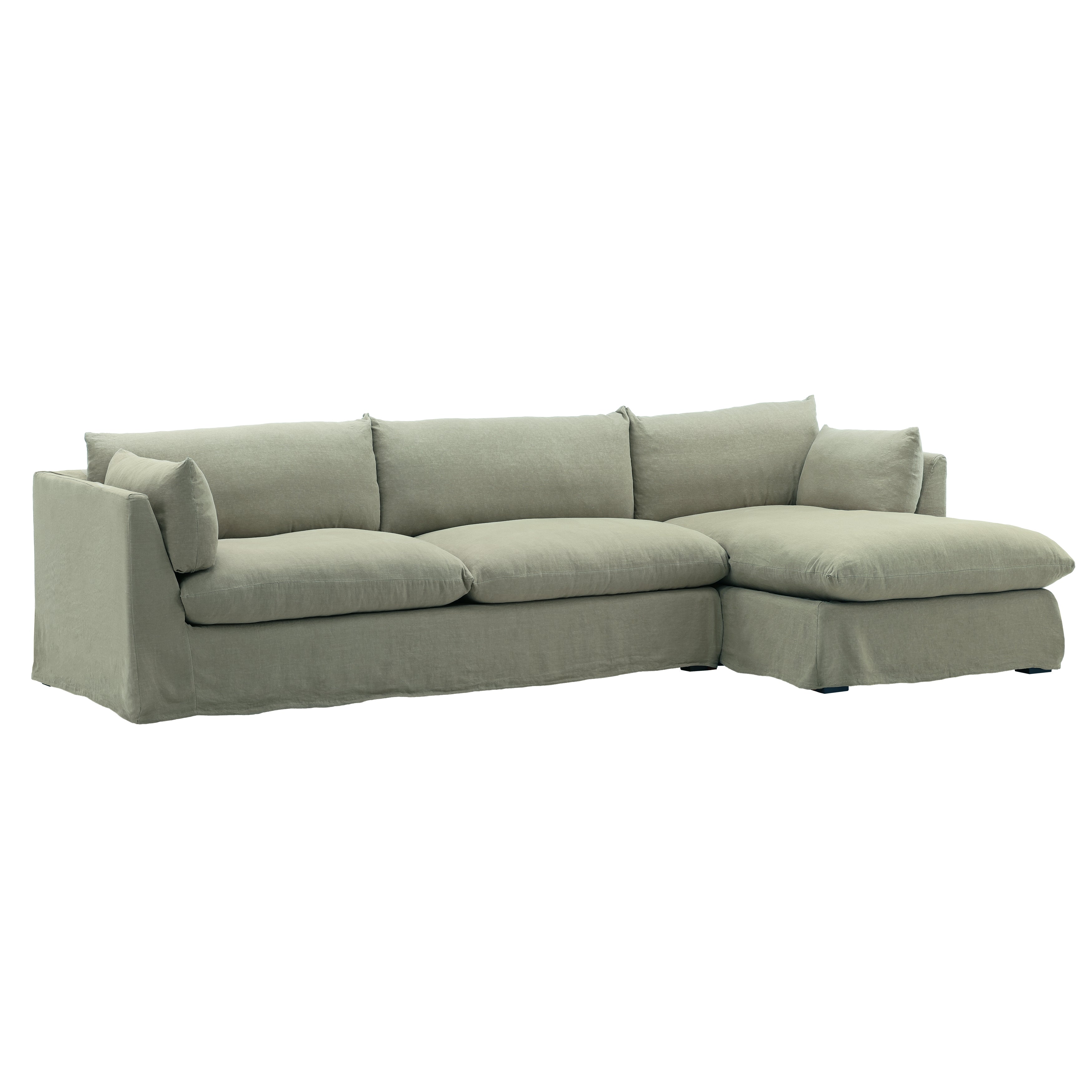 OB-79025 Fabric 2-Piece Chaise Sectional