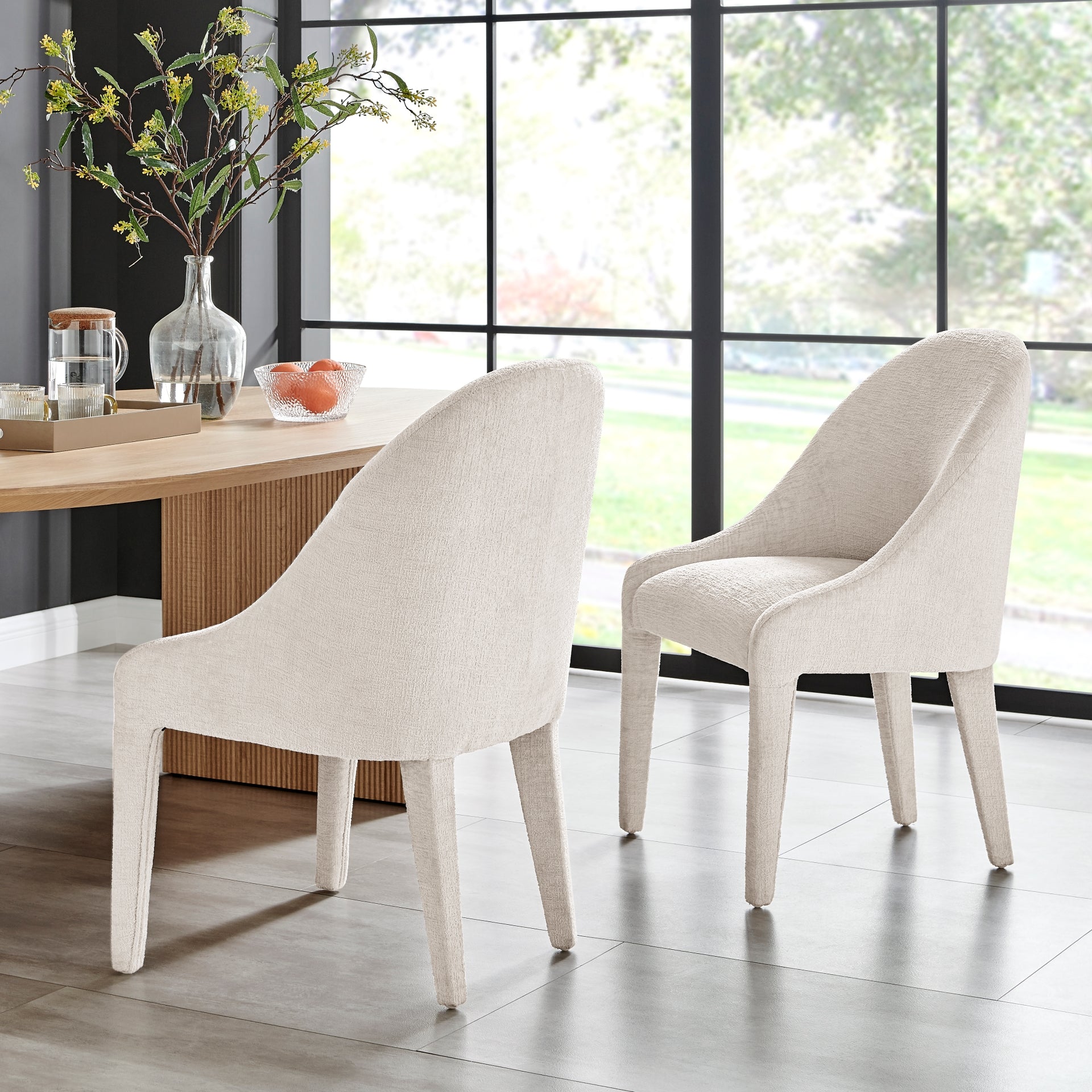 Stacy Chenille Dining Side Chair - Seville Beige