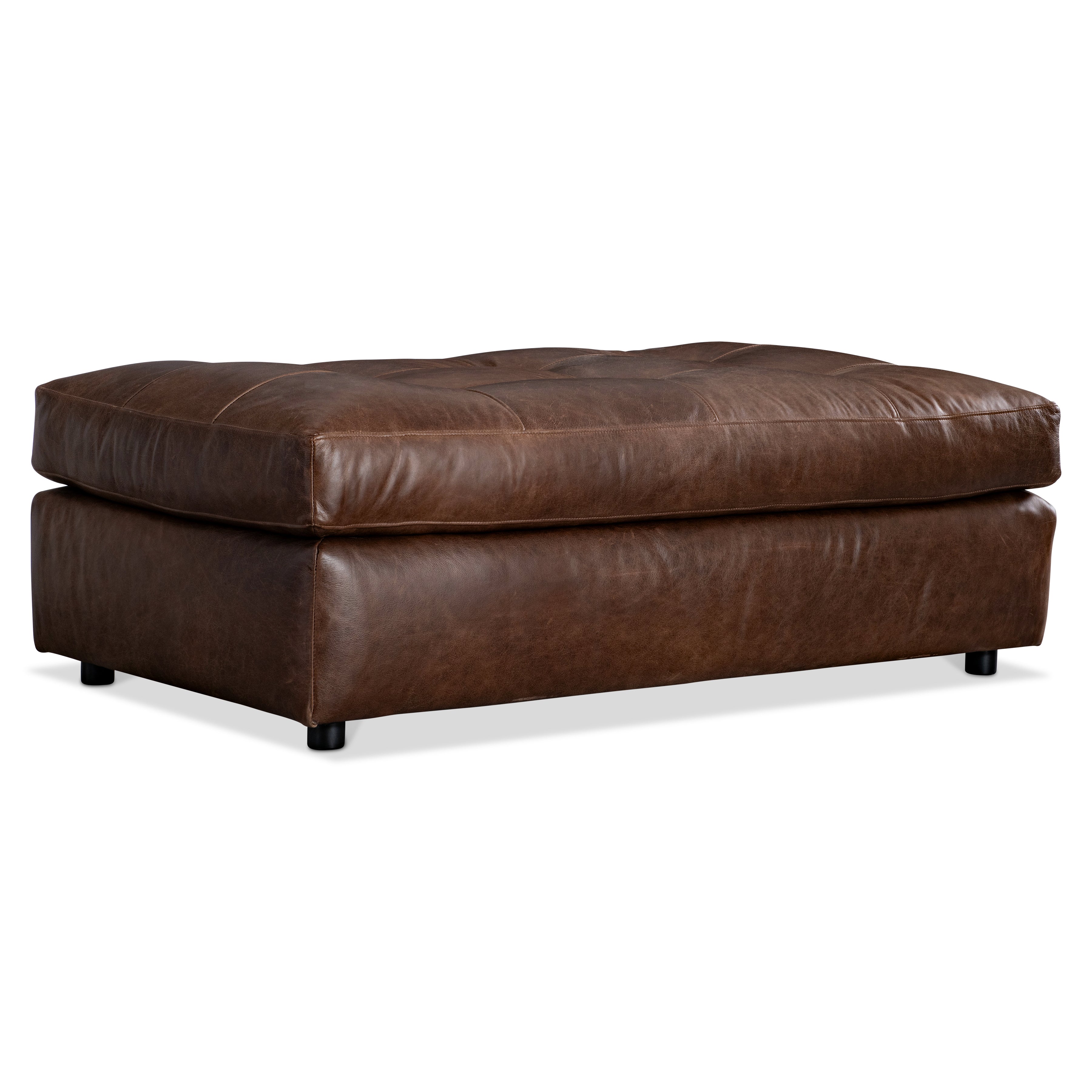 Nest Leather Ottoman by Bernhardt