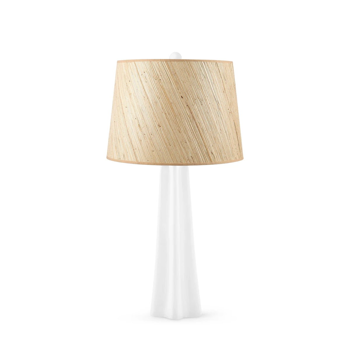 Estrella Lamp with 14-inch Papyrus Shade by Villa & House — lacquered plaster base and natural raffia shade, front view
