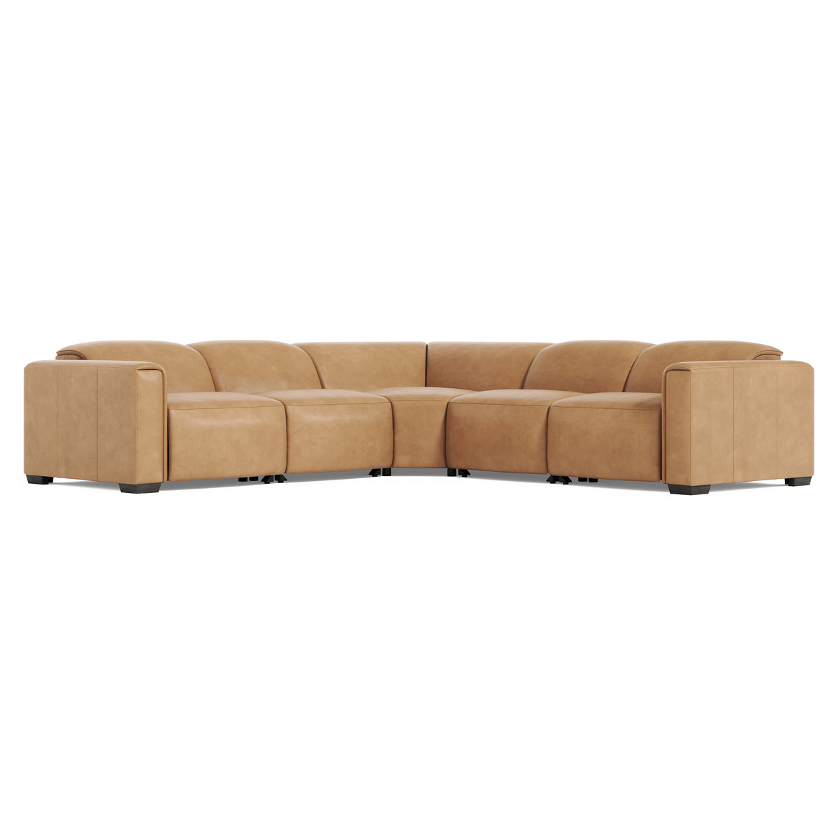 Billings Leather 5-Piece Power Motion Sectional by Bernhardt