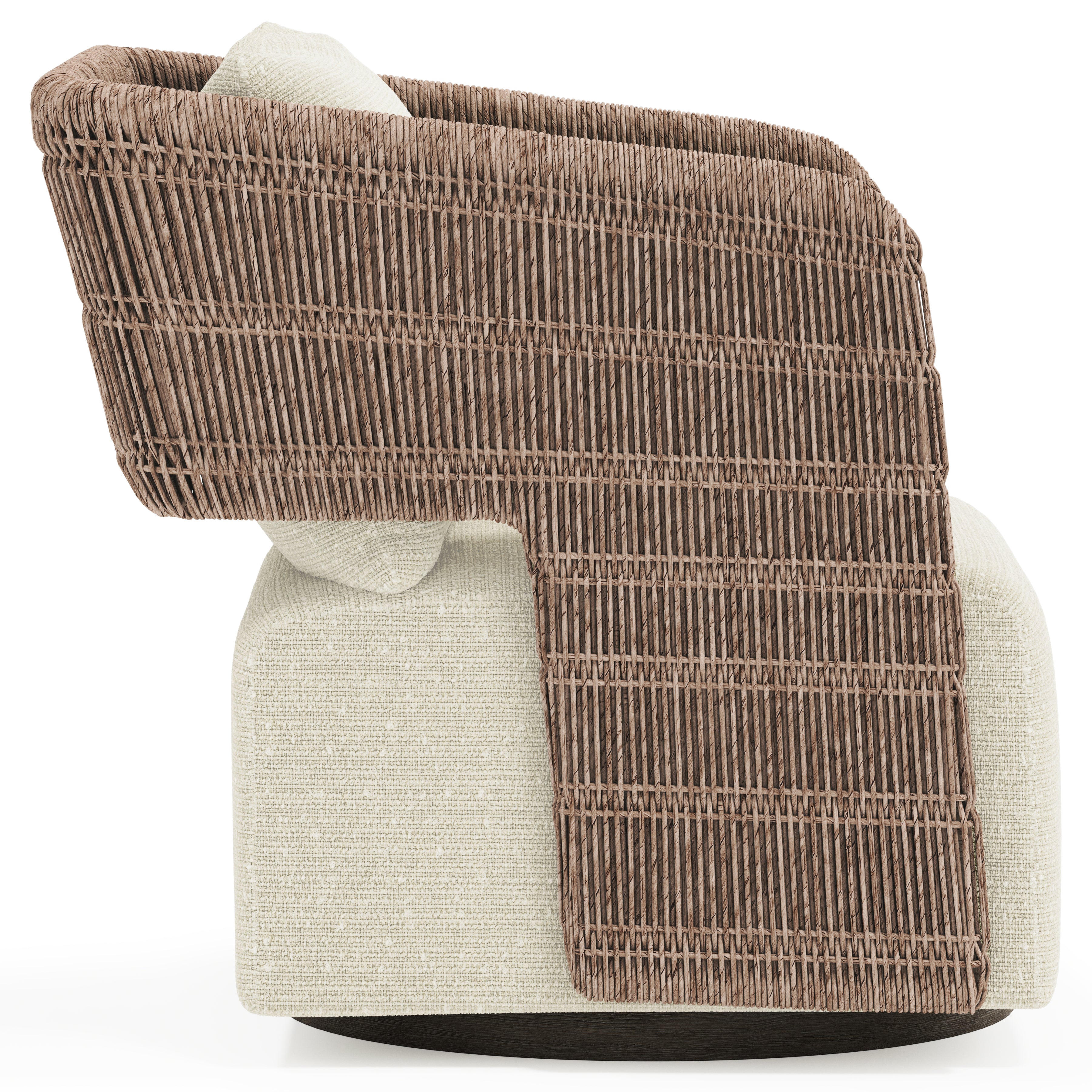 Maldives Cream Outdoor Swivel Chair by Bernhardt
