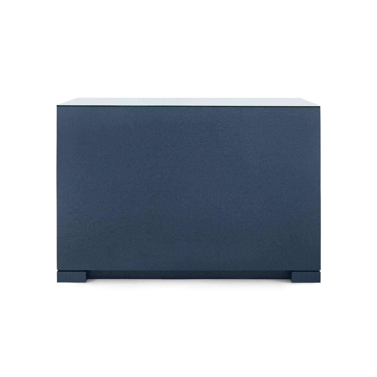 Frances Extra Large 6-Drawer with Glass Top by Villa & House — Deep Navy grasscloth, rear view