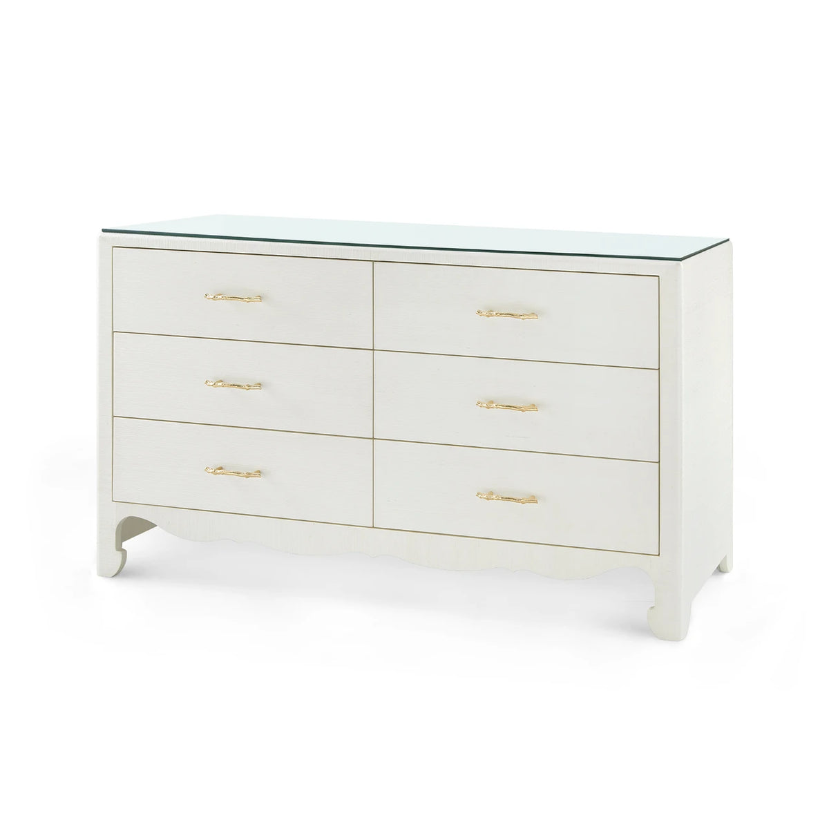 Gianna Extra Large 6-Drawer with Glass Top