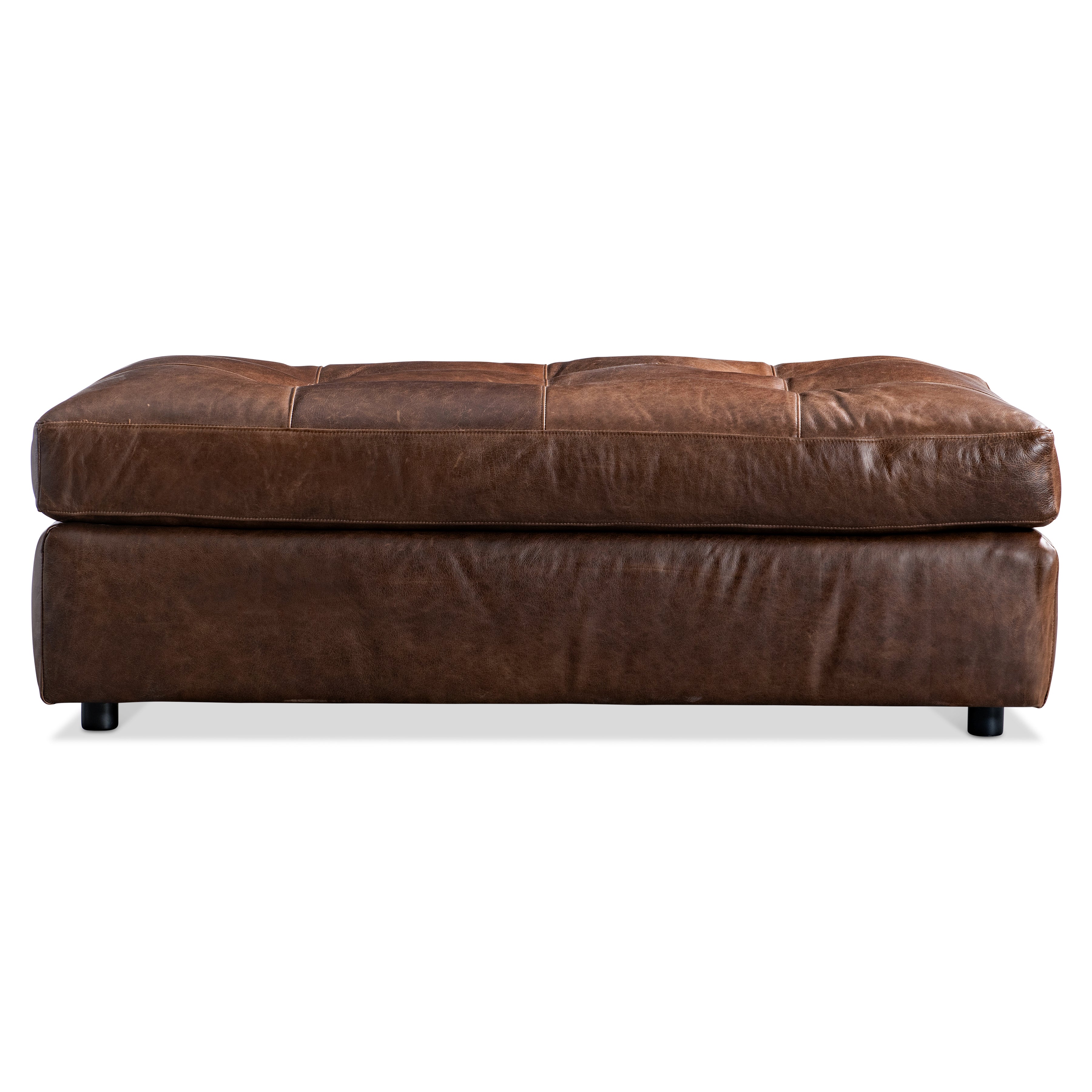 Nest Leather Ottoman by Bernhardt