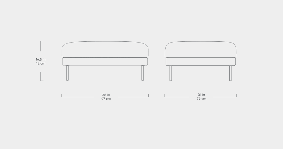 Renfrew Ottoman Ottoman Gus* Four Hands, Mid Century Modern Furniture, Old Bones Furniture Company, Old Bones Co, Modern Mid Century, Designer Furniture, https://www.oldbonesco.com/