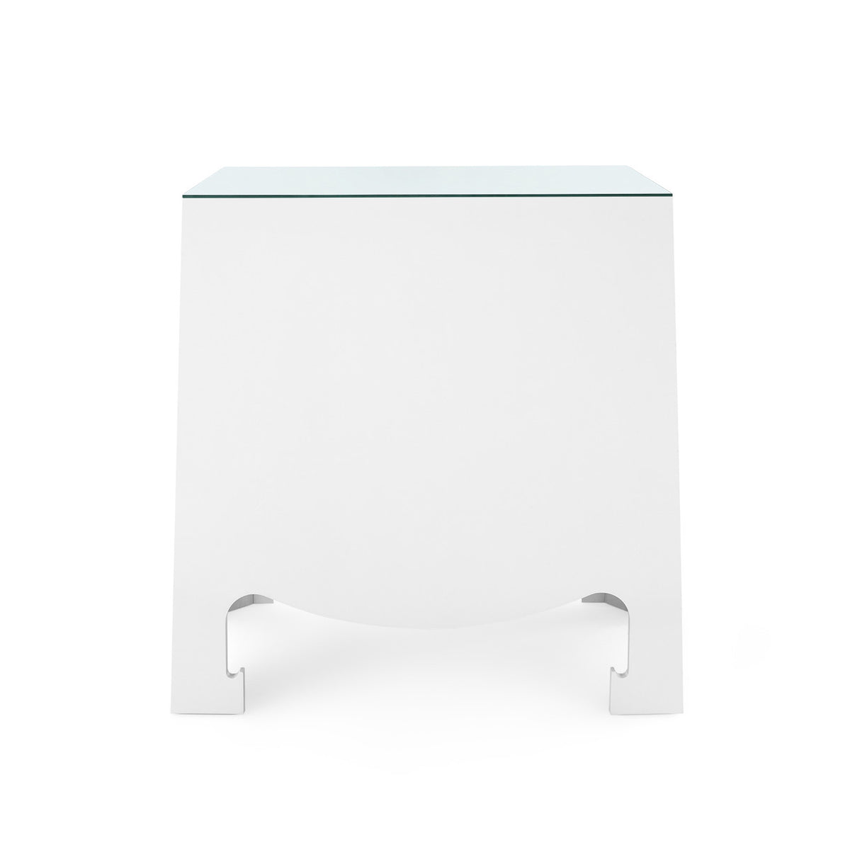 Jacqui 3-Drawer Side Table with Glass Top