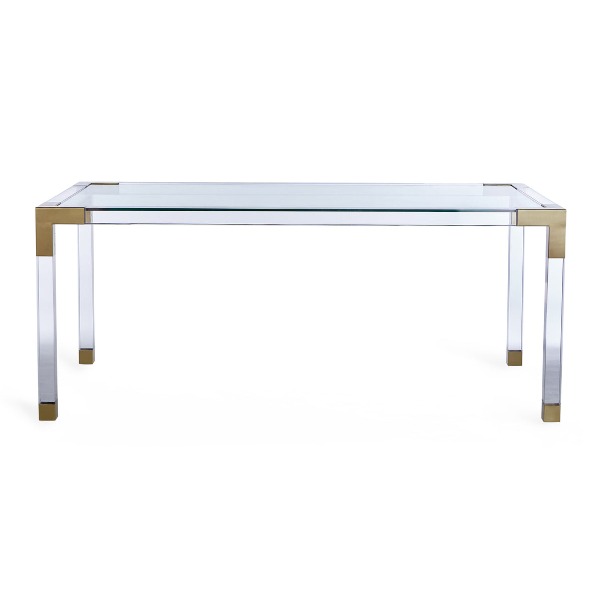 Jacques Dining Table - Clear/Brass
