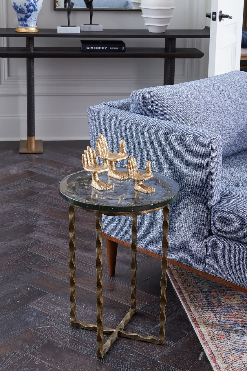 Kyra Accent Table - Antique Brass