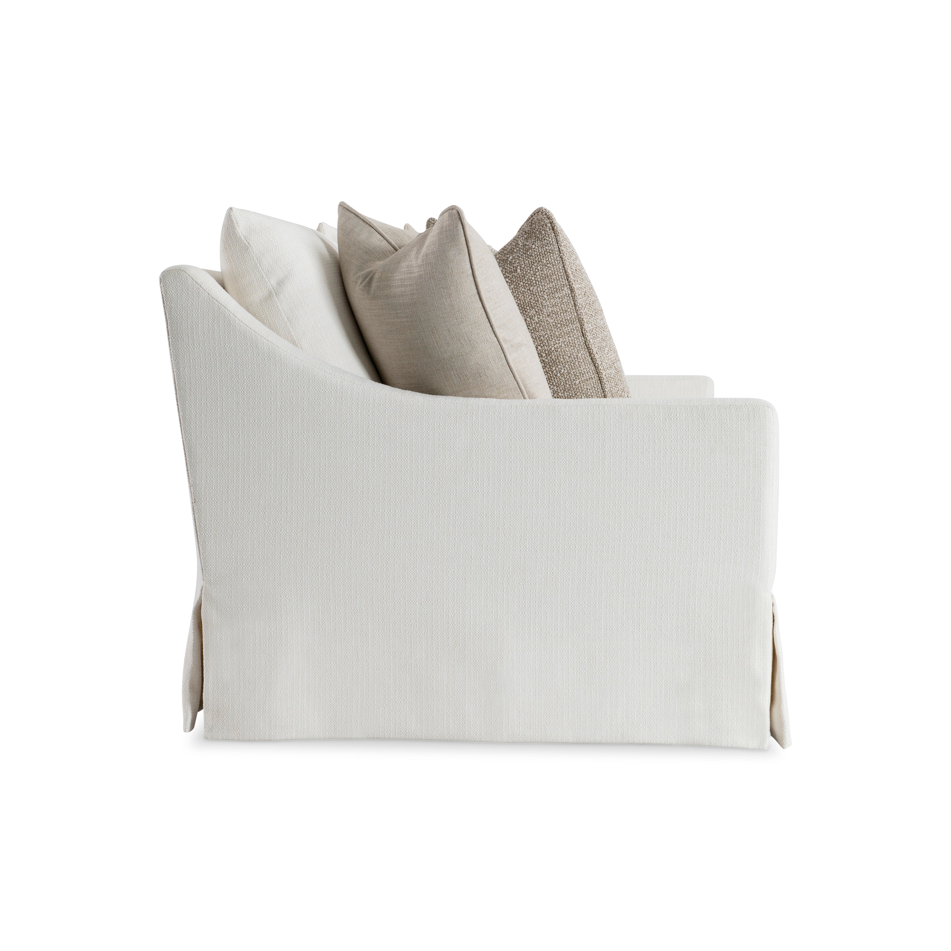 Grace White Fabric Sofa by Bernhardt